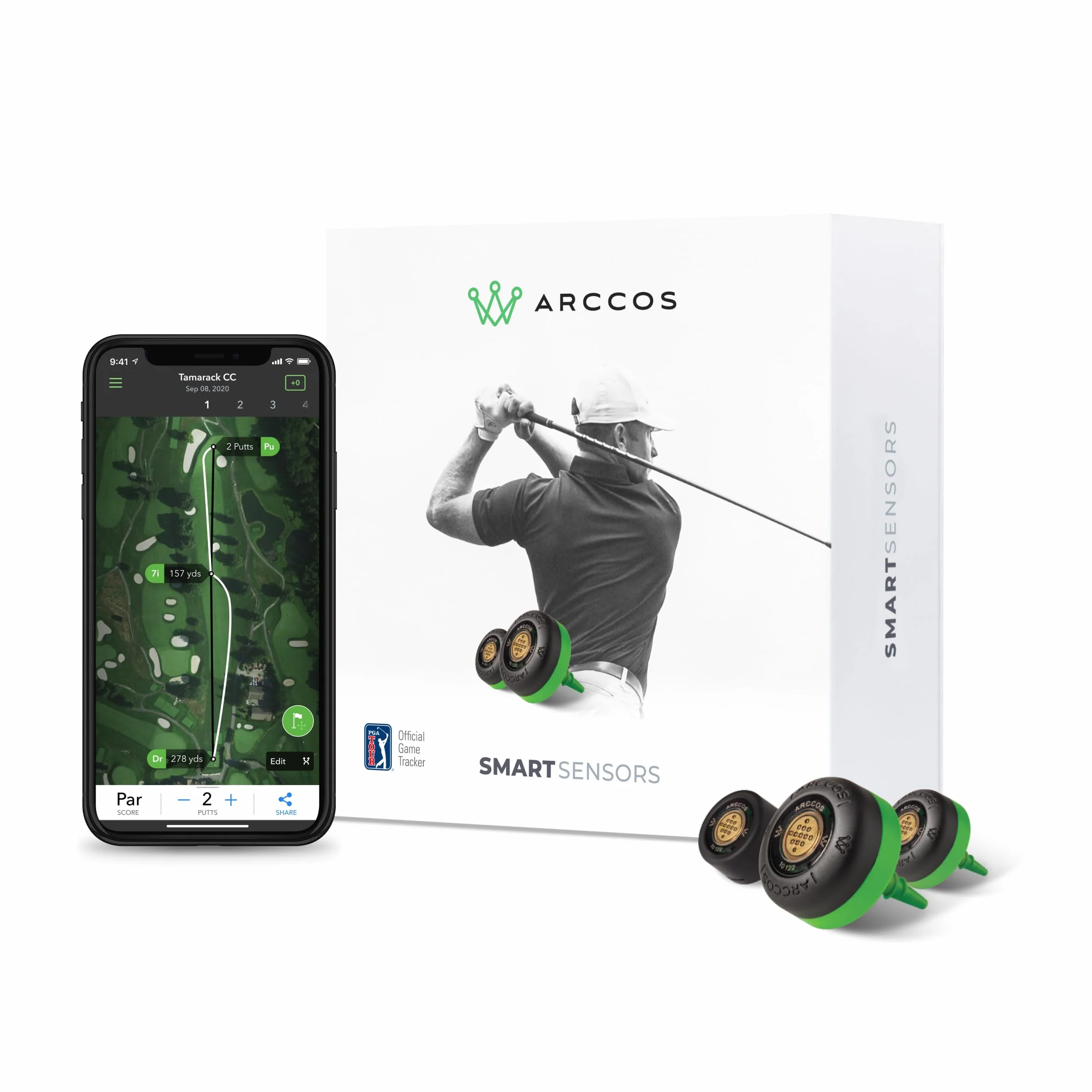 Arccos Smart Sensors: Sistema de Seguimiento de Juegos de Golf con IA, Telémetro GPS y Distancias Inteligentes