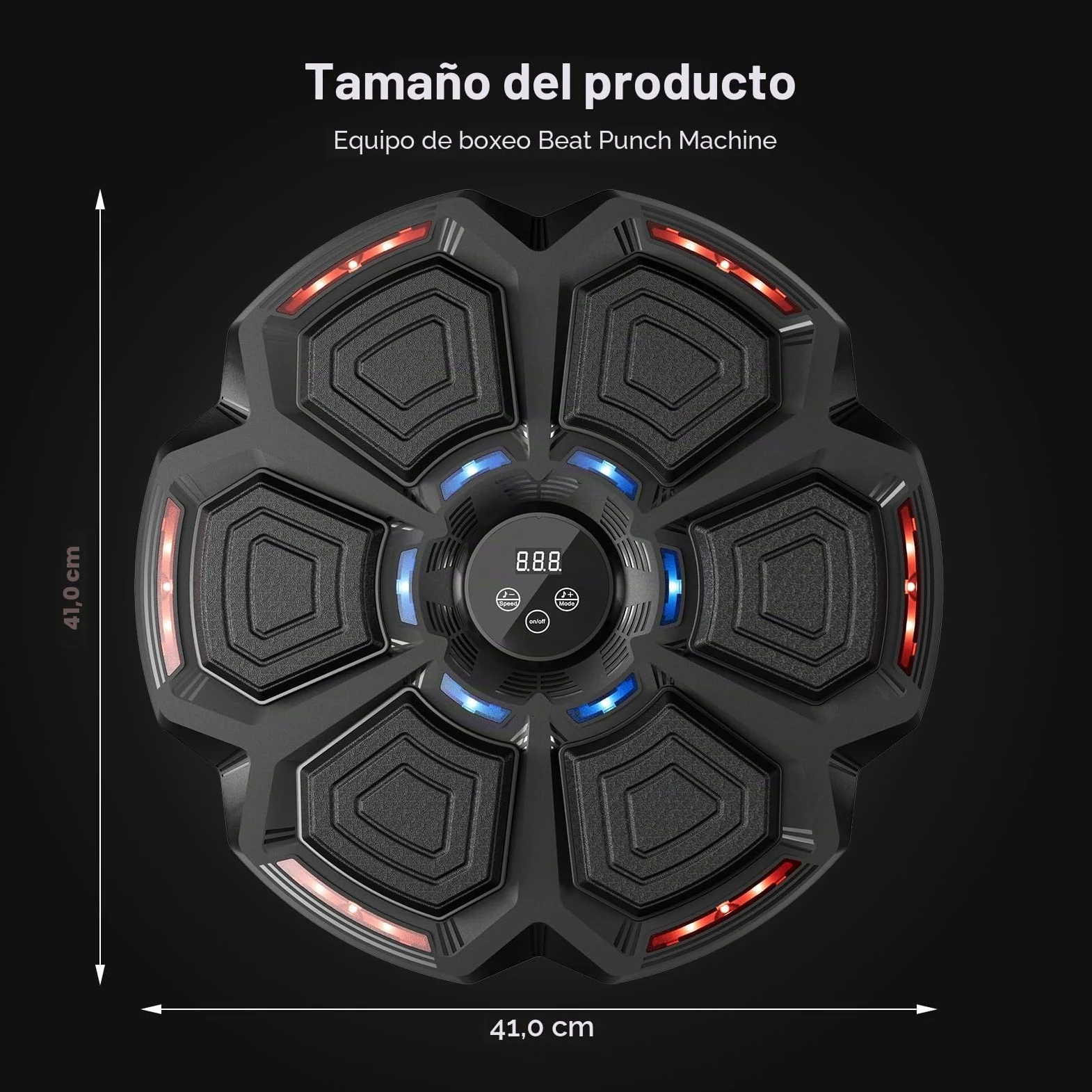 FOOING Máquina de Boxeo Musical Inteligente con Bluetooth, Luces LED y Niveles de Velocidad para Adultos y Niños, Equipo de Entrenamiento para Aliviar el Estrés con Guantes de Boxeo y Práctica Casa