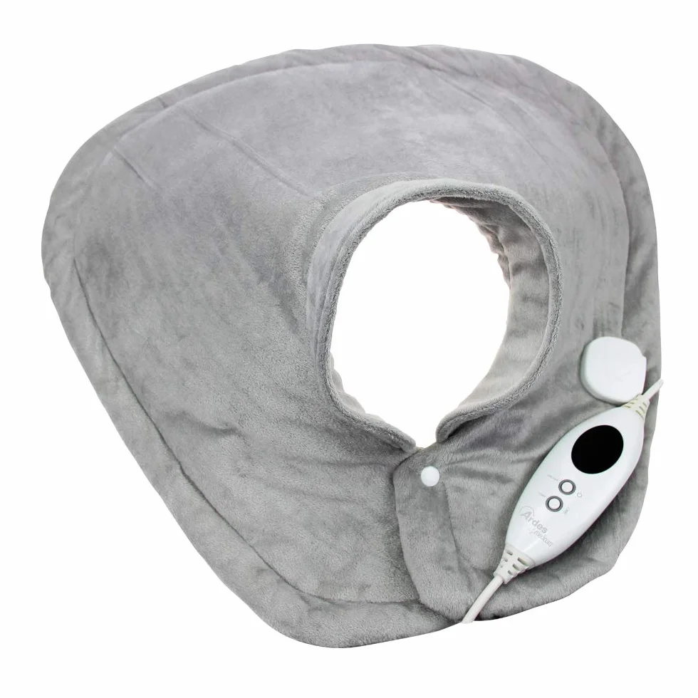 ARDES AR4H04 Almohadilla Térmica Eléctrica Calentadora Rápida Hombros Cuello Cervical 6 Niveles de Calor, Banda Cervical Cojín Térmico Eléctrico Relajante de Microfibra Suave Lavable en Lavadora
