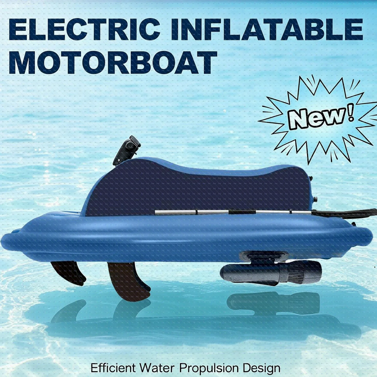 Mini Bote Inflable 500w,Moto Agua Eléctrica Para Adulto Individual 10000mah | Ligero De Transportar,Batería 10000 Mah,Perfecto Para Diversión En Piscina Y Lagos Tranquilos
