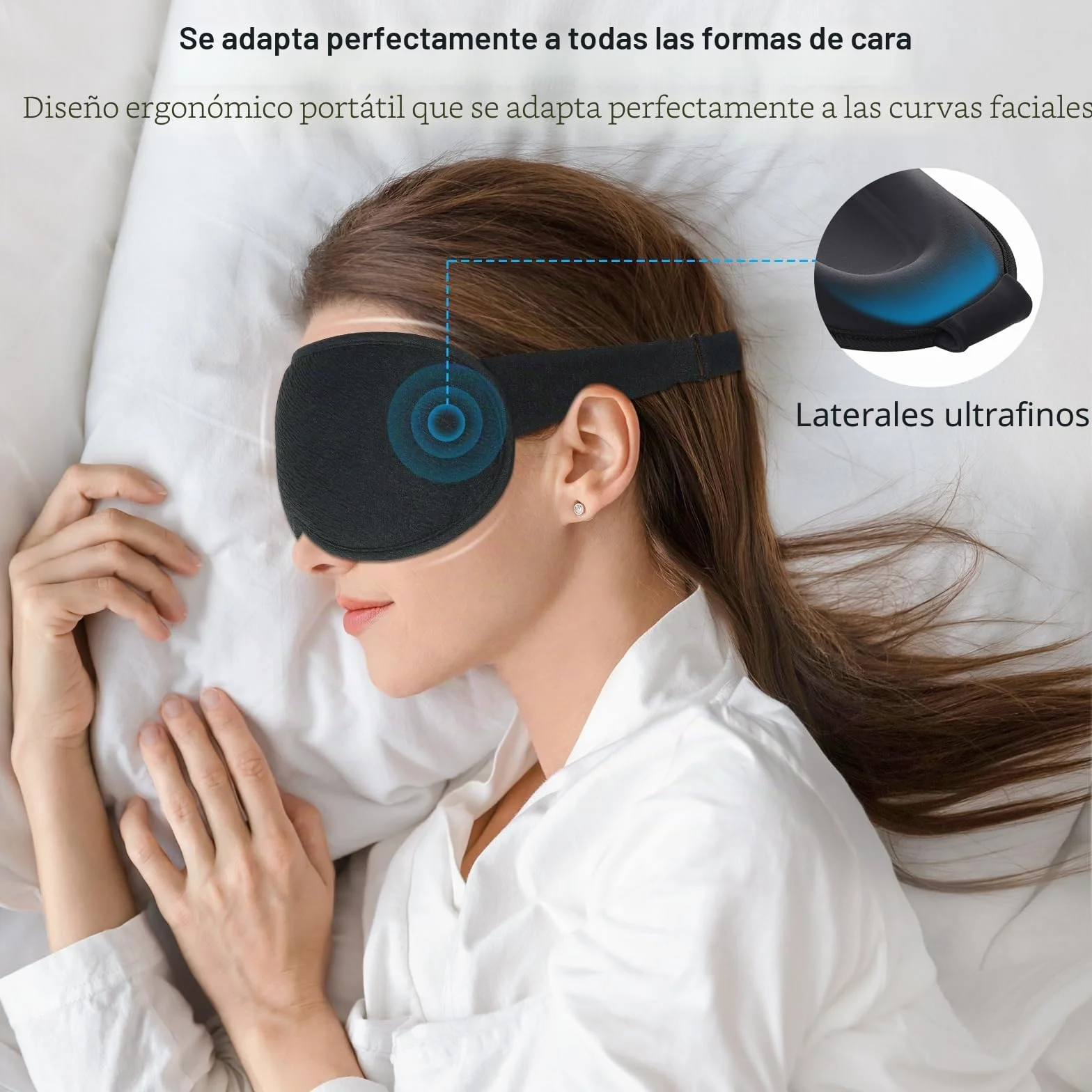 Gritin Antifaz para Dormir, Máscara de Dormir 3D Sin Presión Ocular, Ultrasuave y Cómodo para Mujer y Hombre