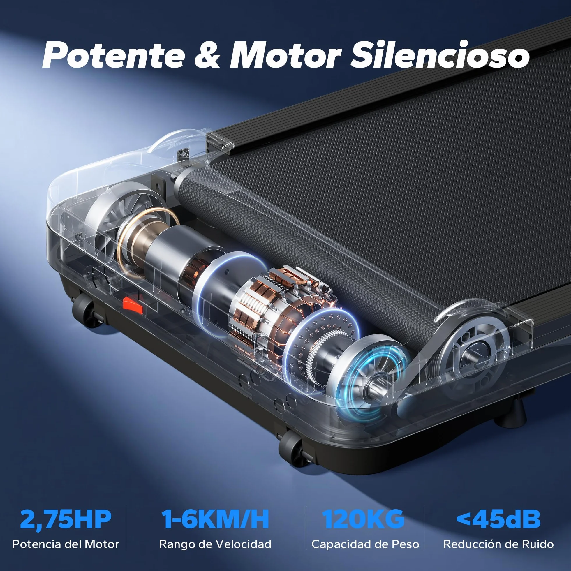 MERACH Cinta de Correr, 3 in 1 Cinta de Andar Eléctrica, 1-6KM/H 2.75HP Cinta de Correr Electrica con Mando a Distancia y Pantalla LED, Walking Pad Compacta para Casa y Oficina