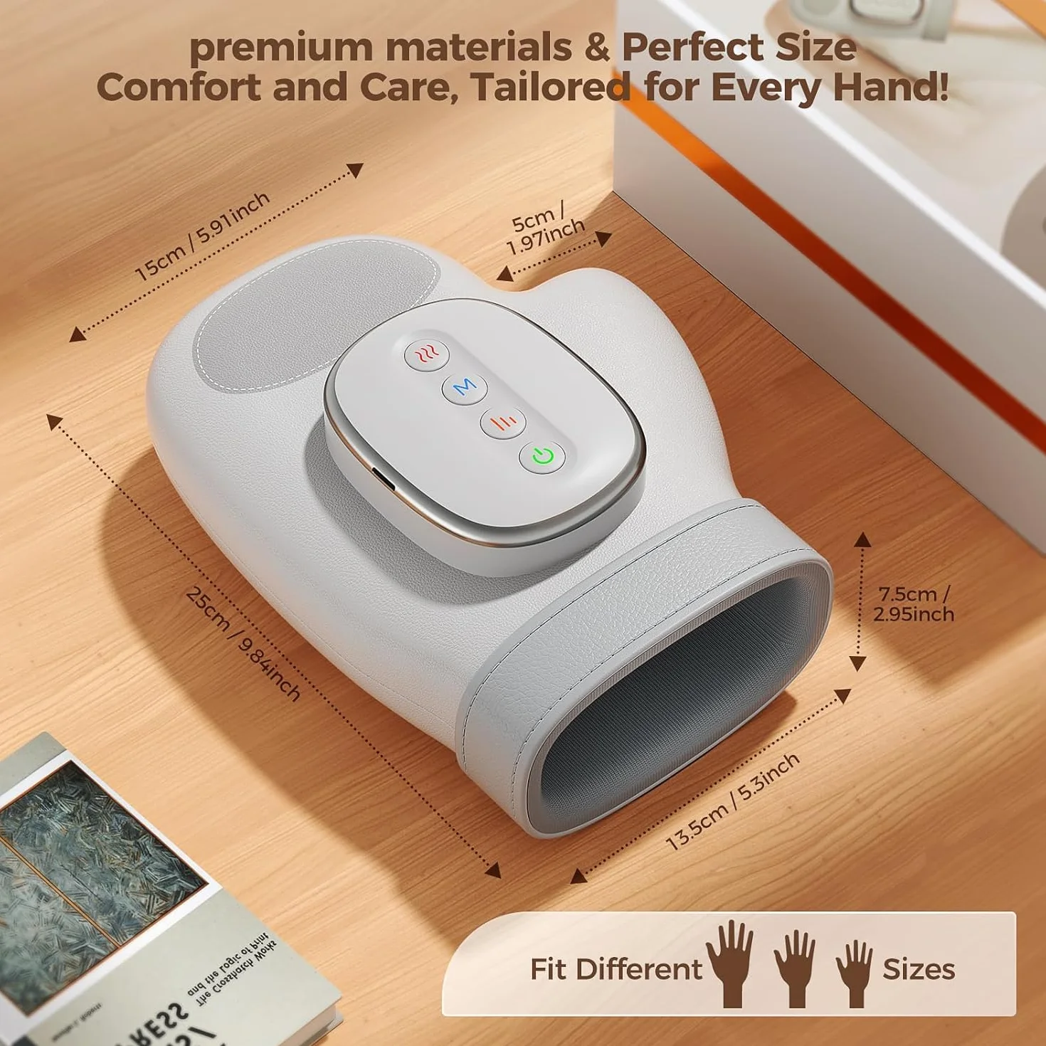 Masajeador eléctrico Shiatsu de manos inteligente con compresión de calor, 3 modos para artritis y túnel carpiano