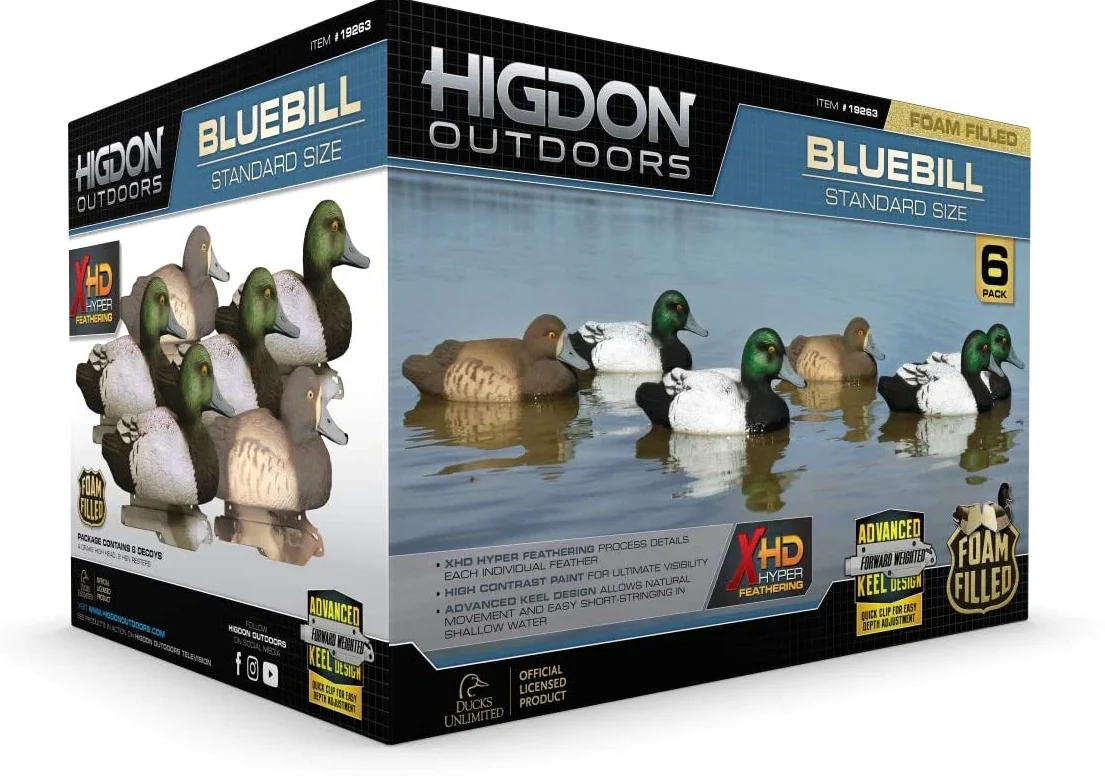 Higdon Outdoors Señuelos estándar de Pato Bluebill, Relleno de Espuma