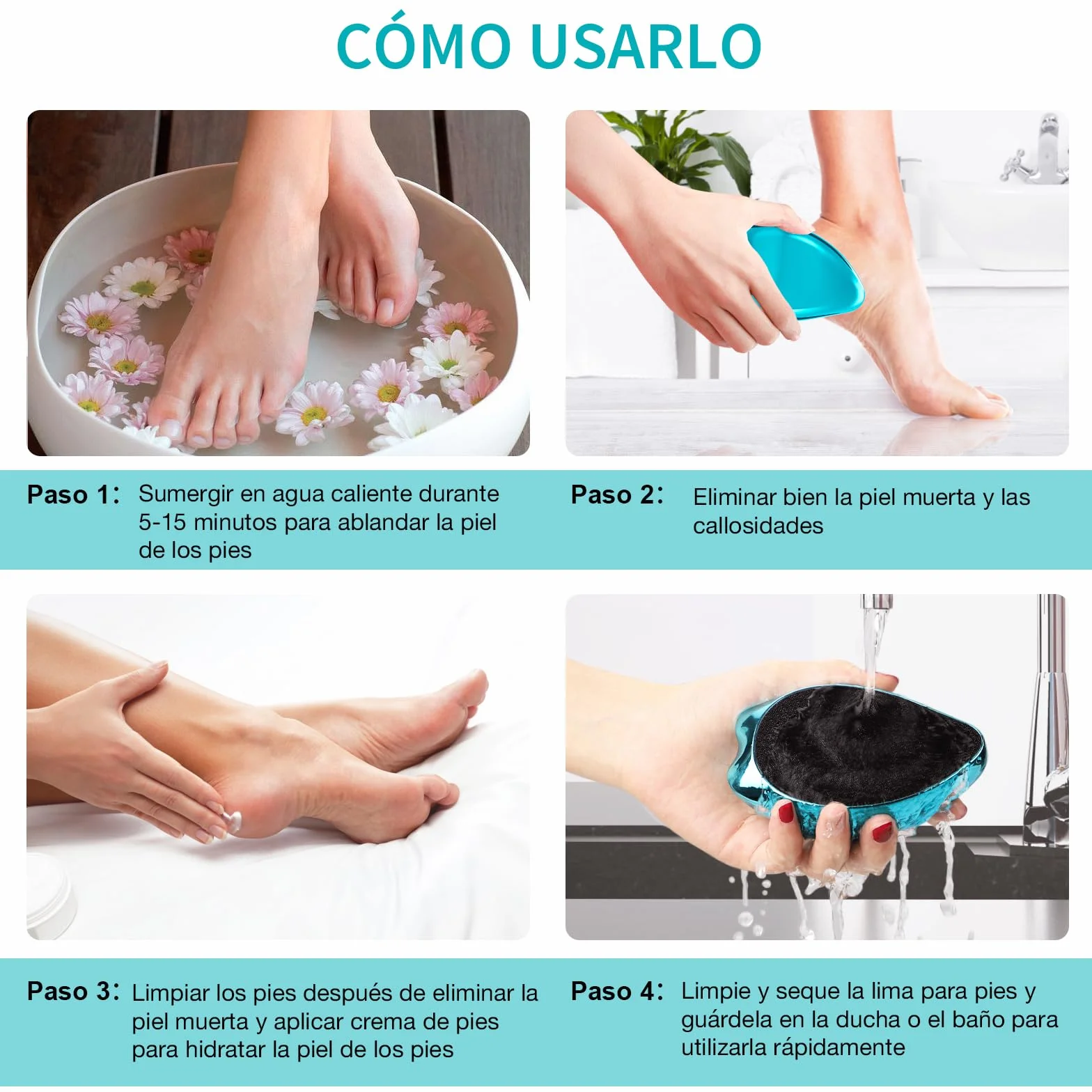 AnjoCare Lima Pies De Vidrio Nano 2en1 Removedor de Callos y Piel Muerta Profesional Raspador Portátil Pedicura
