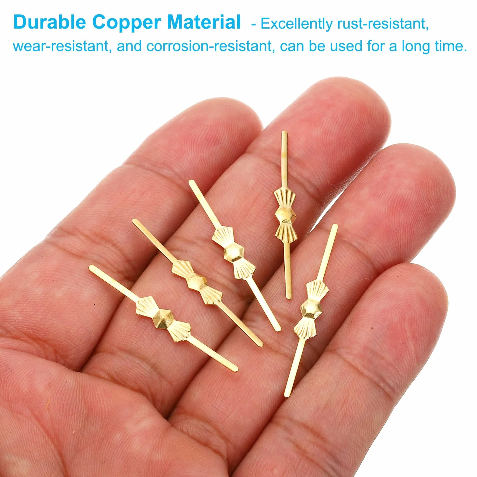 PATIKIL 33mm Conectores de Cobre para Candelabro, 300 Piezas, Cromo