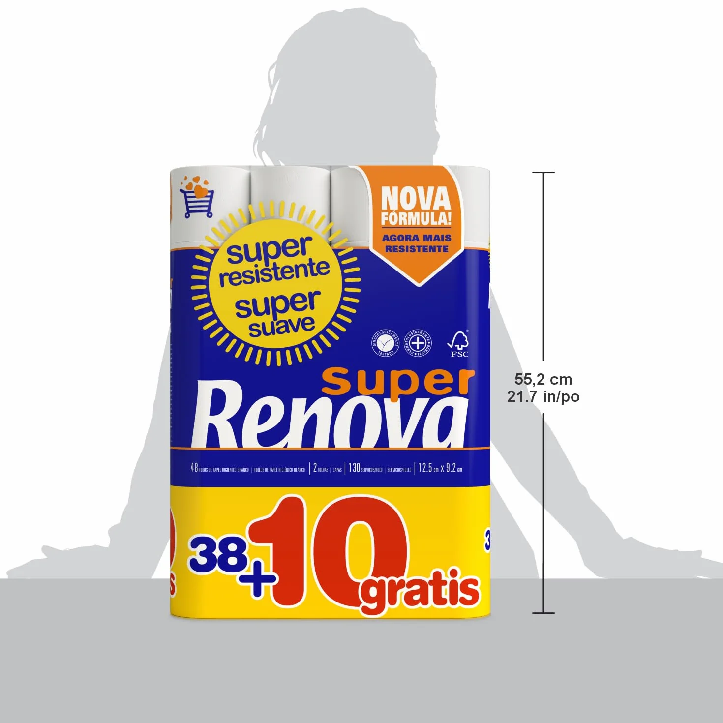 Renova Papel Higiénico Blanco 38+10 Unidades