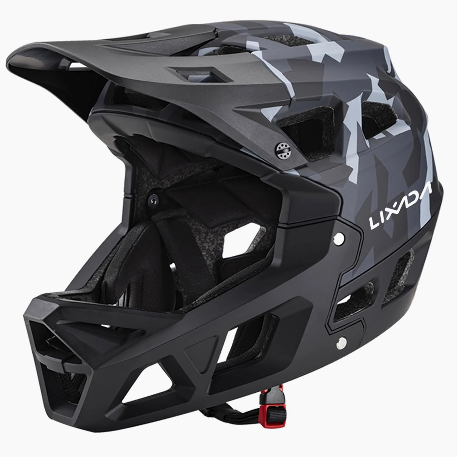 Lixada Casco Integral de Bicicleta de montaña para Adultos Racing Downhill MTB Casco para Hombres/Mujeres Casco de Bicicleta de montaña para Adultos de la Cabeza de 59-61 cm Casco de Bicicleta
