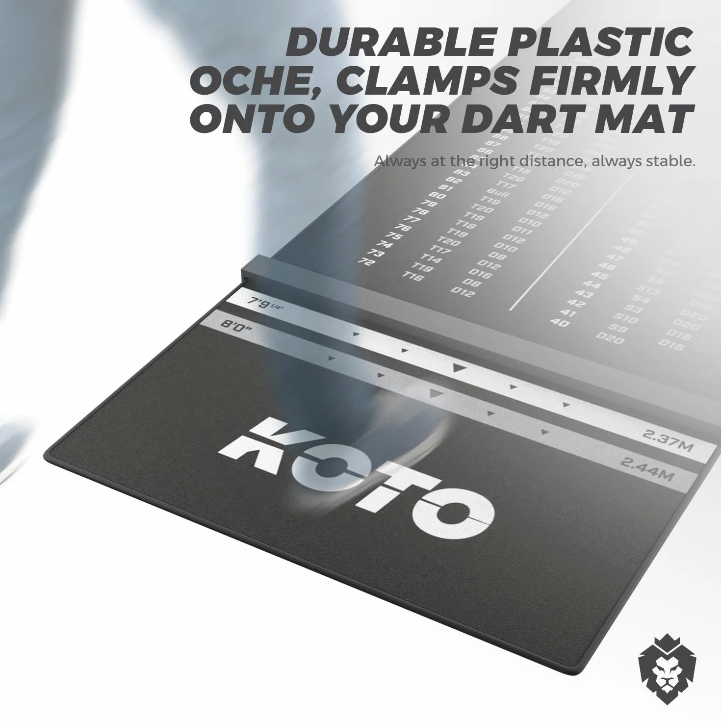KOTO darts Dartshopper - Alfombra de Dardos 285 x 80 cm, Alfombra Profesional para Proteger el Suelo y los Dardos