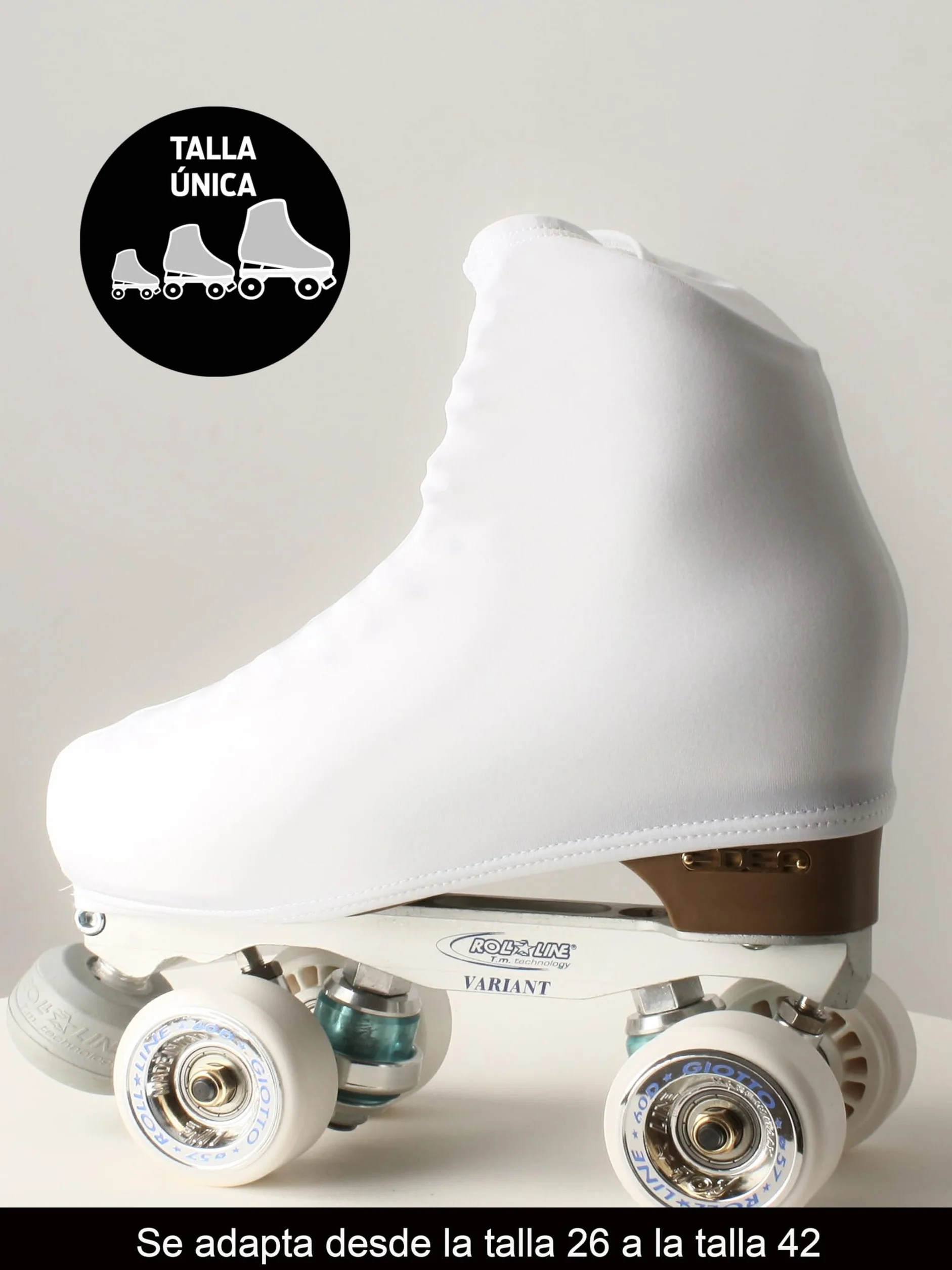 Genérico CRLSPORT Cubre patín para niña y Mujer, Funda PatinSkate, Professional Skating, Patinaje Hielo,artístico o en línea. 180 Densidad. Talla Universal Adulto y niños. Color Blanco.