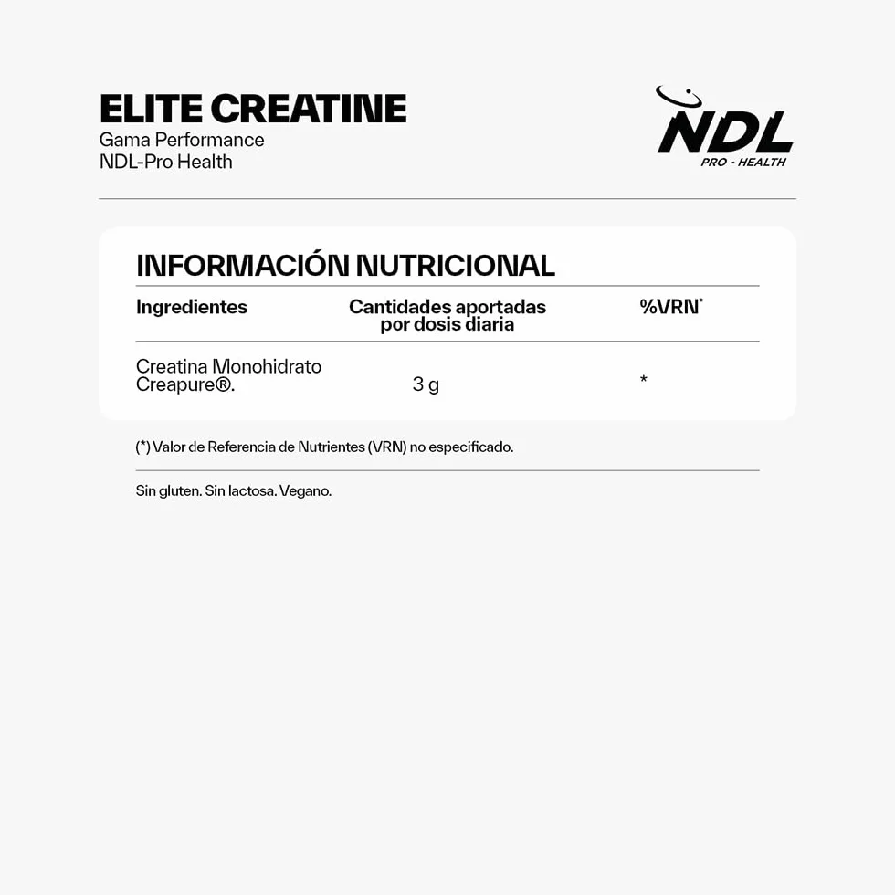 NDL Pro-Health Creatina CREAPURE monohidratada 100 dosis Rafa Nadal Cantabria Labs