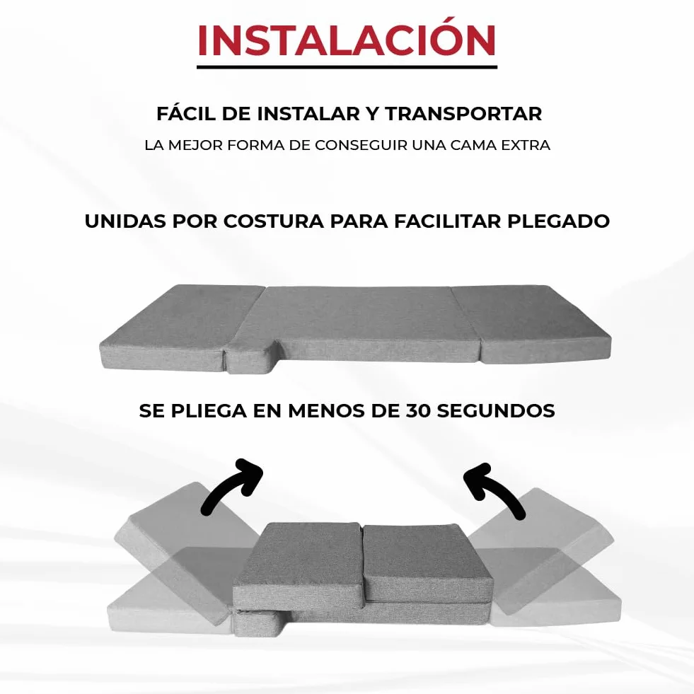 Colchón Plegable para Volkswagen VW T4, T5, T6 y T6.1 Transporter, Multivan, Caravelle, California Beach, Eurovan, Ocean, Camper Van