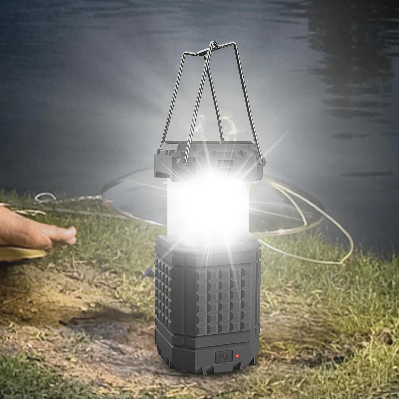 Linterna Solar de Camping Linterna de Camping Plegable y Impermeable | Lámpara LED USB Solar para Tienda de Campaña para Camping, Pesca, Senderismo, Playa, Reparaciones del Coche, Jardín, Patio