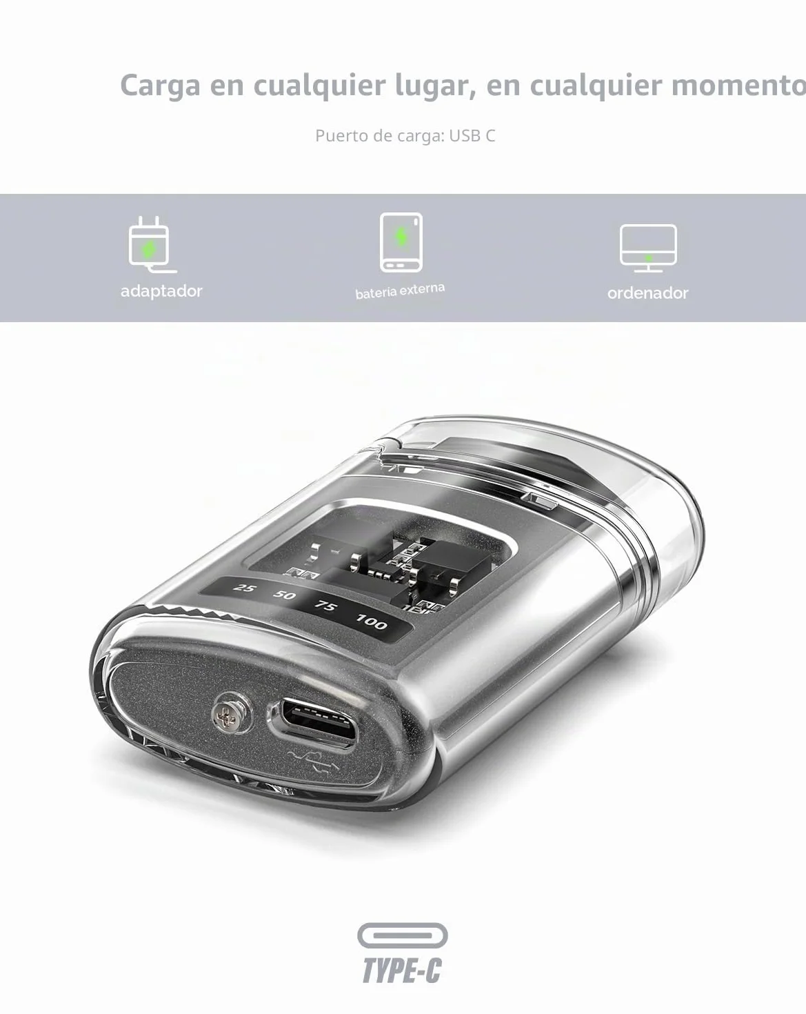 Mechero Eléctrico USB C Recargable Antiviento sin Llama