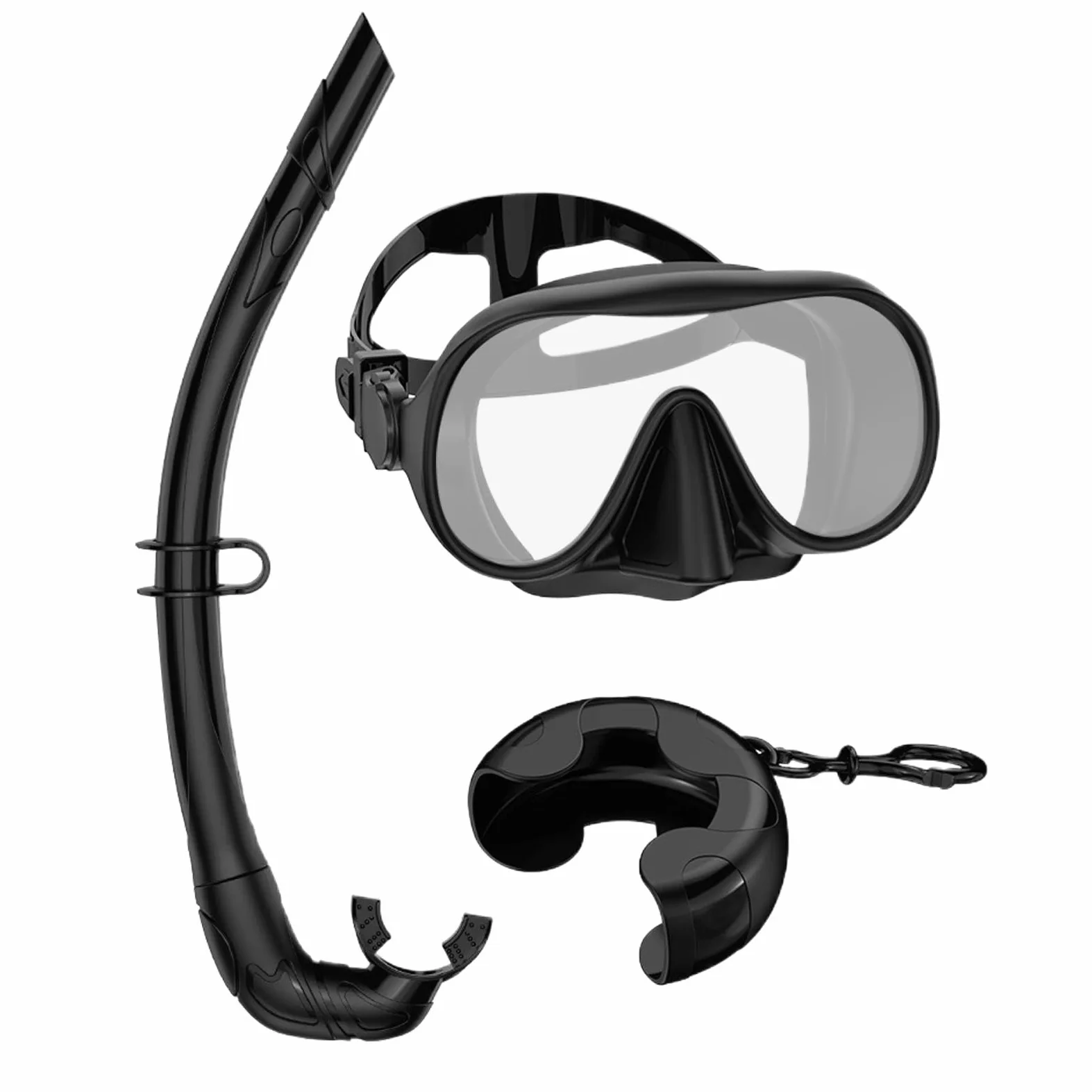 Equipo de snorkel para adultos, gafas de natación panorámicas, con caja, correa ajustable, máscara de buceo plegable, para mujer, hombre, entrenamiento de natación, vacaciones en la playa