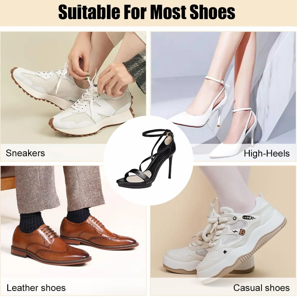 Vicloon Inserciones de Talón y Almohadillas Metatarsianas, 6 Pares Cojín de Gel Reutilizable Antirozaduras para Zapatos