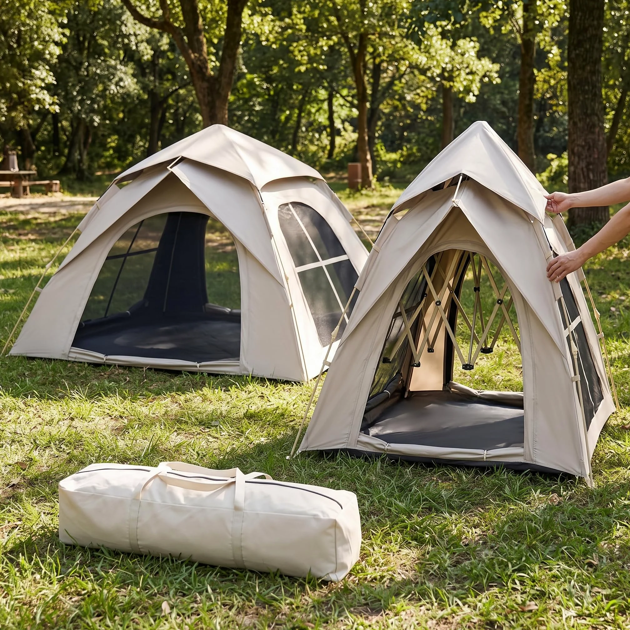 Tienda Campaña Automática para 2, 3, 4 o 5, Carpa Camping con Procción y Veilación