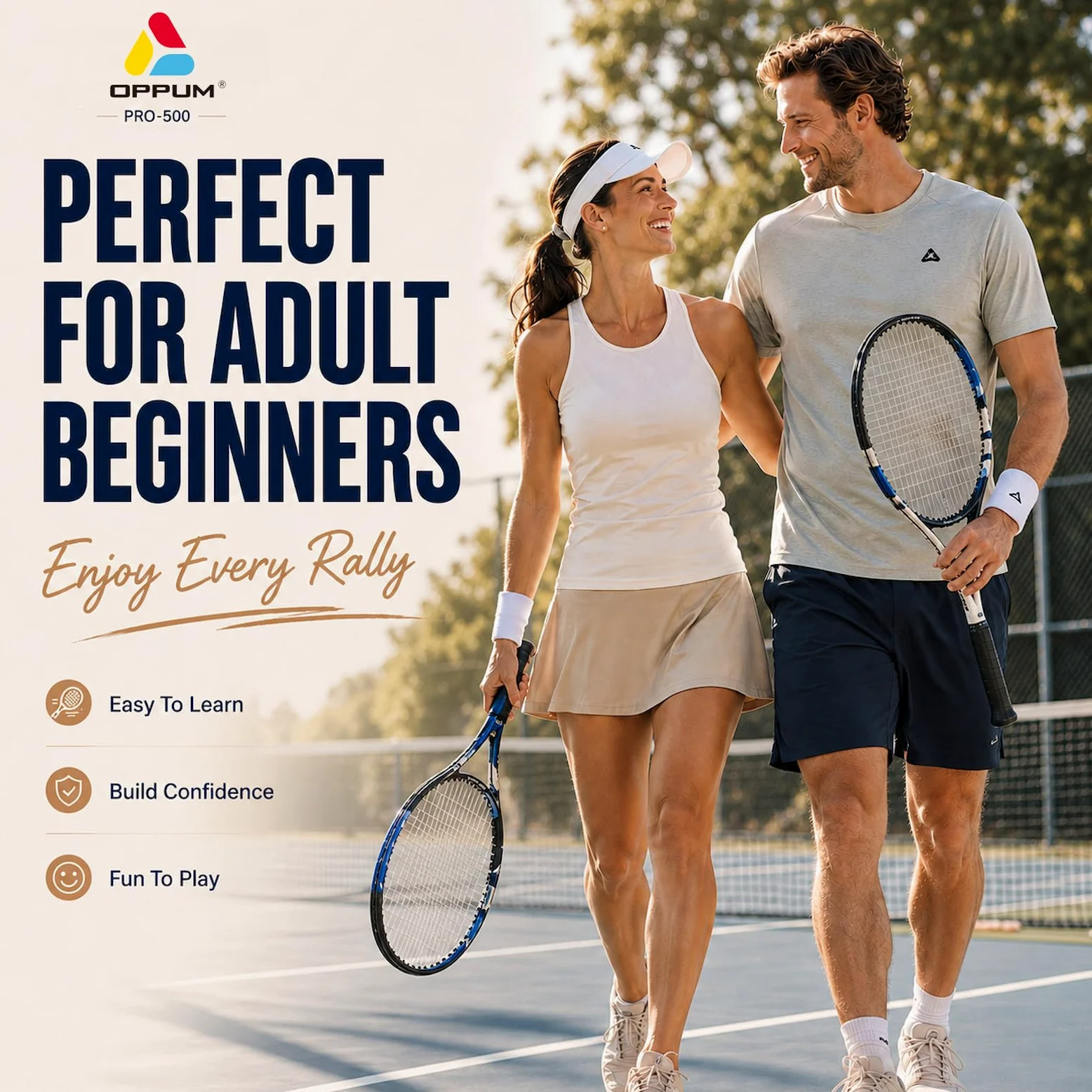PRO-500 - Raquetas de tenis para adultos, paquete de 2 raquetas preencordadas para principiantes e intermedios con bolsa de transporte y 2 pelotas, cabeza de gran tamaño de 105 pulgadas