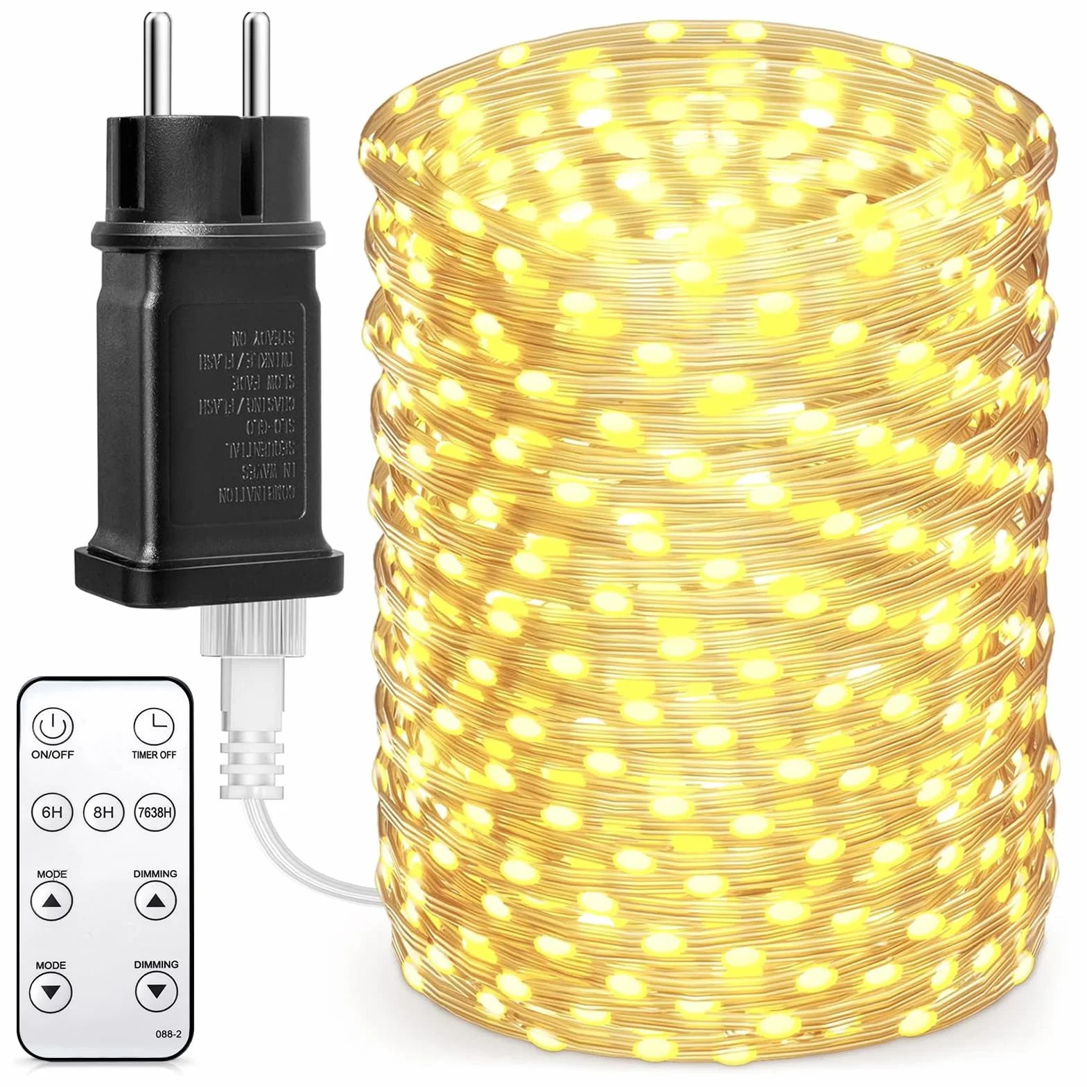 Guirnaldas Luces Exterior 50M 500 LED Cadena de Luces 8 Modos Impermeables Decoración Navidad