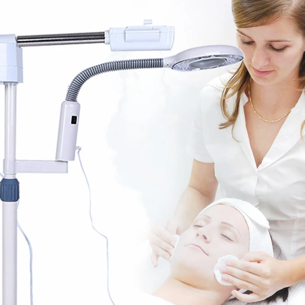 Vaporizador Facial 2 en 1 LED Lámpara de Aumento Sauna Facial Máquina de Vapores Humidificador Spa Belleza Profunda