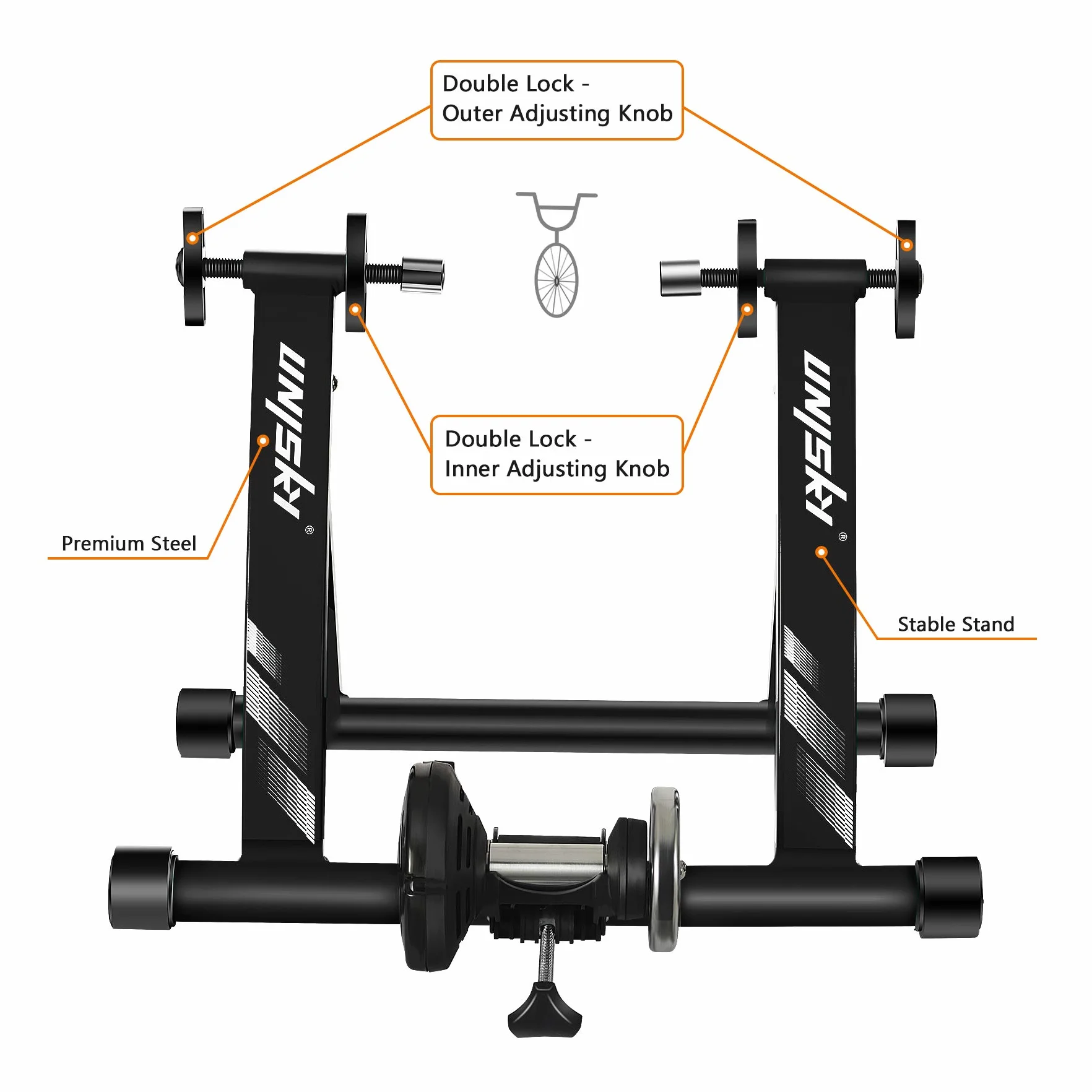 UNISKY Soporte magnético para bicicleta con 6 niveles de resistencia, apto para ruedas de 26 a 28 pulgadas, 700C