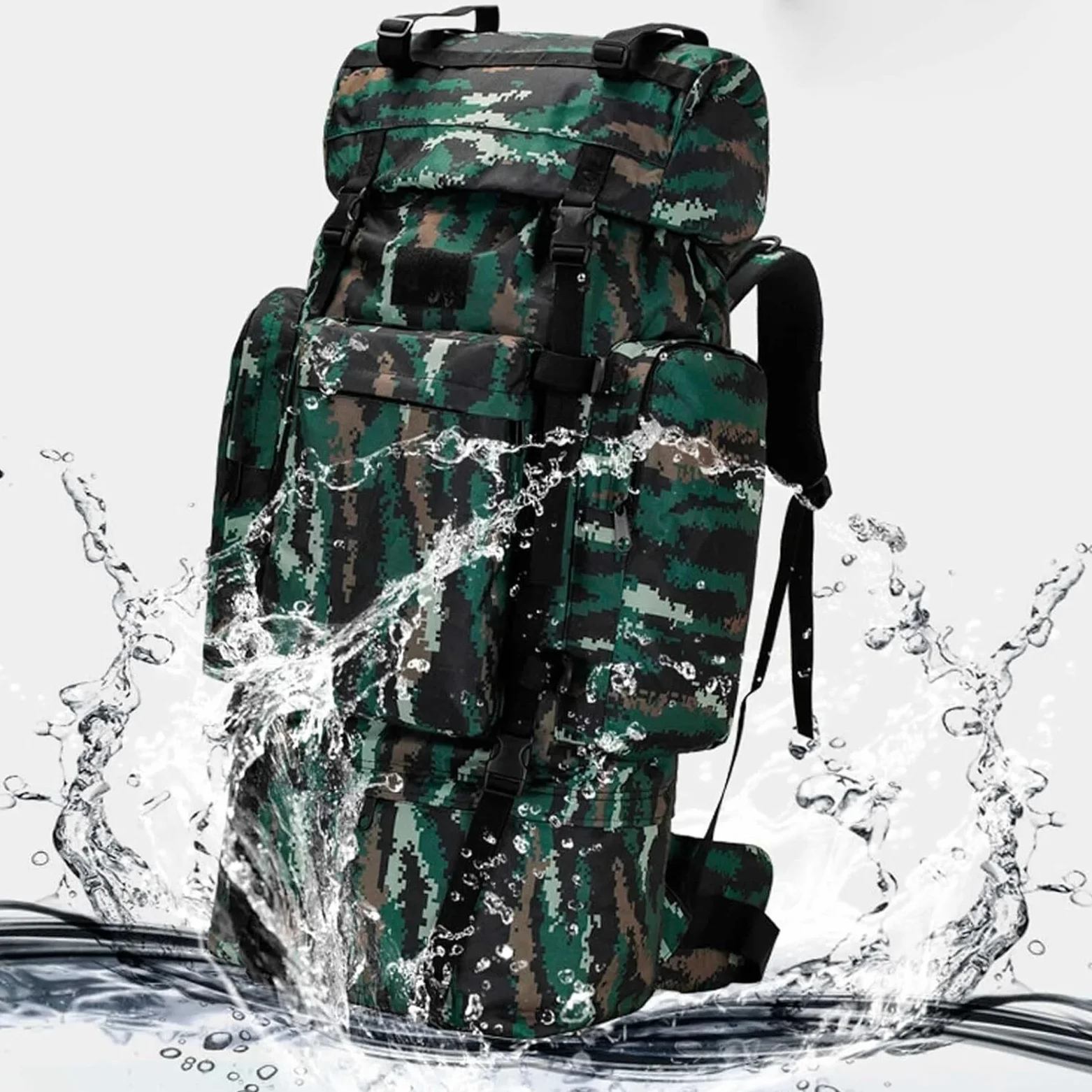 Mochila Viaje Mochila Montaña Mochilas Grandes Impermeables De 110L, Mochila Para Senderismo Al Aire Libre, Camping, Senderismo, A Prueba De Roturas Mochila Trekking(D)