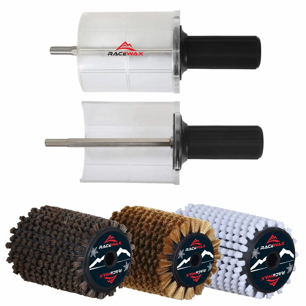 RaceWax Roto - Juego de cepillos de nailon y crin de caballo, cobre, 120 mm SpeedStick