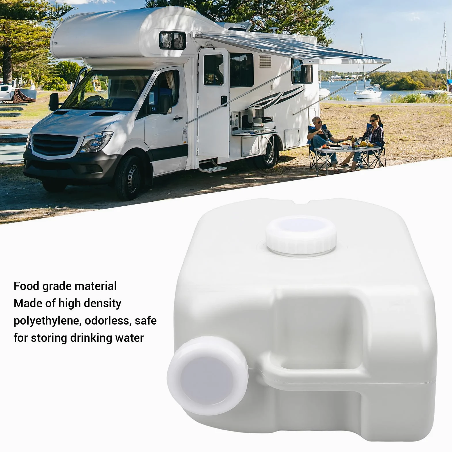 Acouto Tanque de Agua Portátil de 24 litros, Contenedor de Agua para Acampar de HDPE Liviano y Duradero con Asa Incorporada, para Viajes en Bote, Picnics y Actividades Al Aire Libre