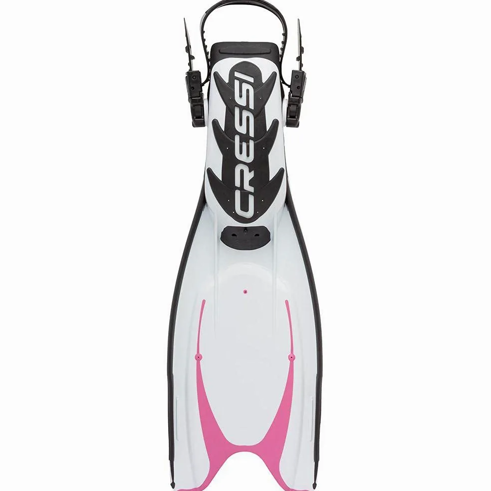 CRESSI Frog Plus Fins White/Pink XS/S (35/38 EU) - Aletas Ajustable para Buceo Snorkel Apnea, Blanco/Rosa, XS/S (35/38 EU), Mujer