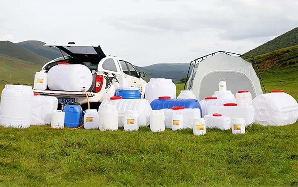 Tanque de Agua de plástico Apto para Uso alimentario, Cubo de Almacenamiento de Agua portátil con asa, Cubo para Exteriores, contenedor de Almacenamiento de Agua de Gran Capacidad