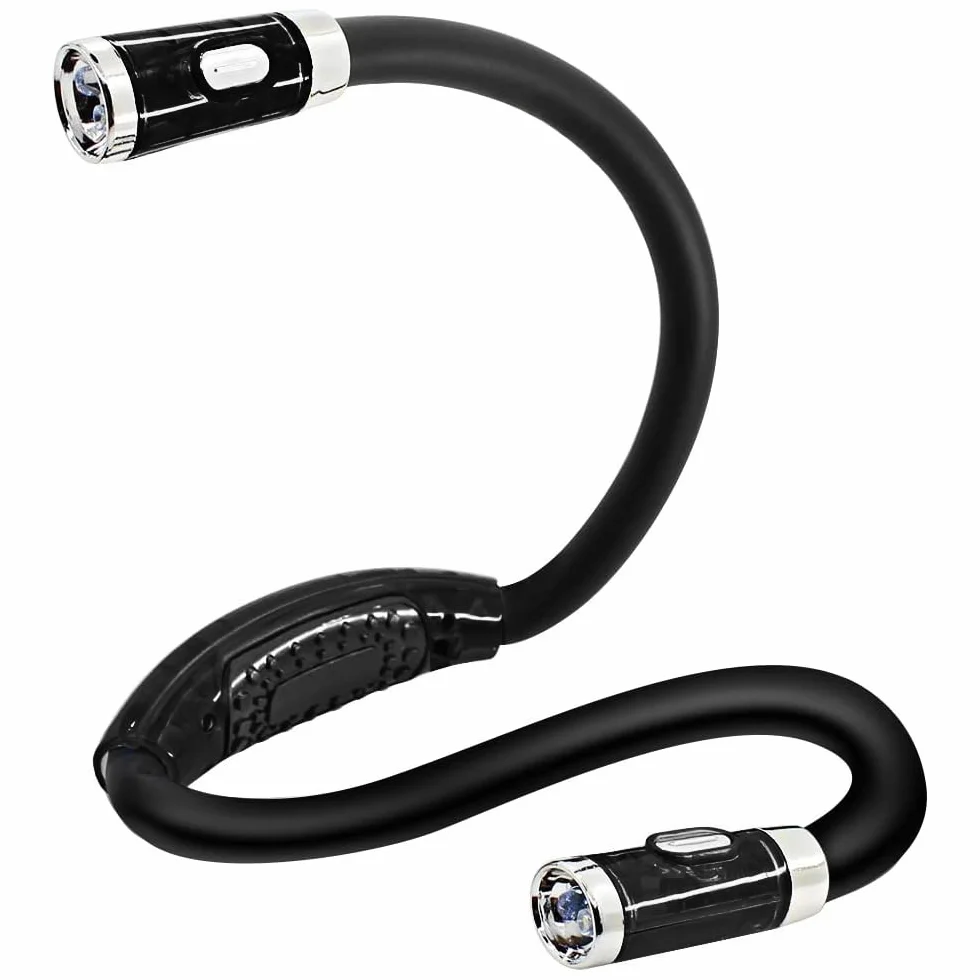 Luz LED Flexible Ajustable para Lectura, Trabajo, Manos Libres para Colgar en el Cuello, Negro