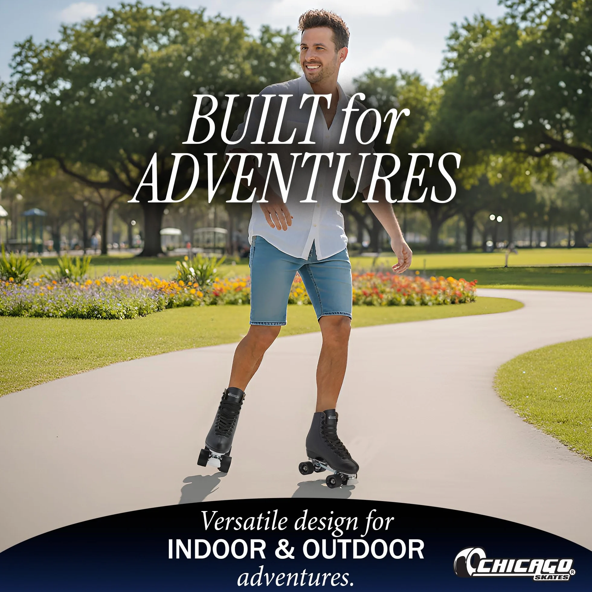 Chicago Skates Patines de Ruedas con Forro de Cuero para Hombre