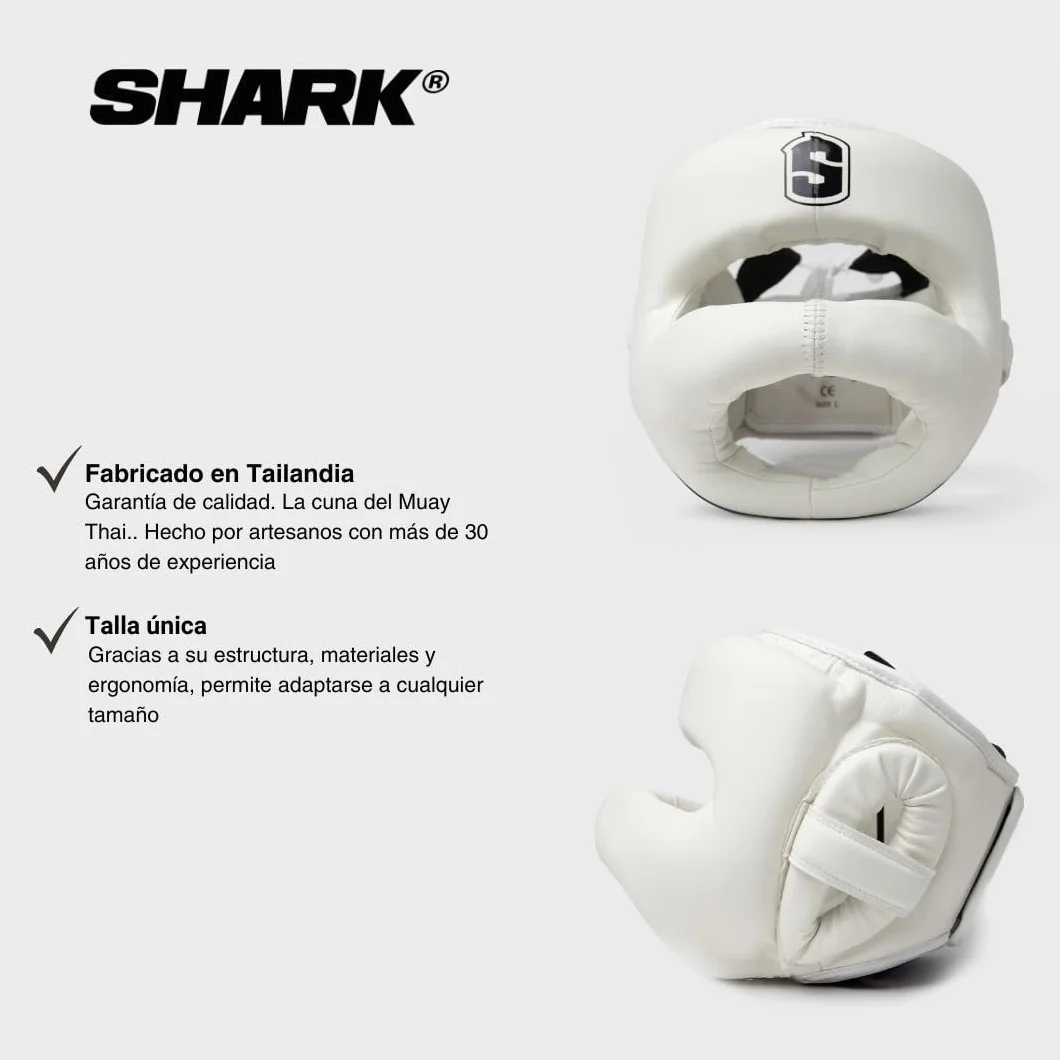 SHARK BOXING Casco Boxeo, Casco Boxeo Hombre, Mujer, Unisex | Casco con Barra Frontal | Apto para Boxeo, Kick Boxing, MMA, Muay Thai