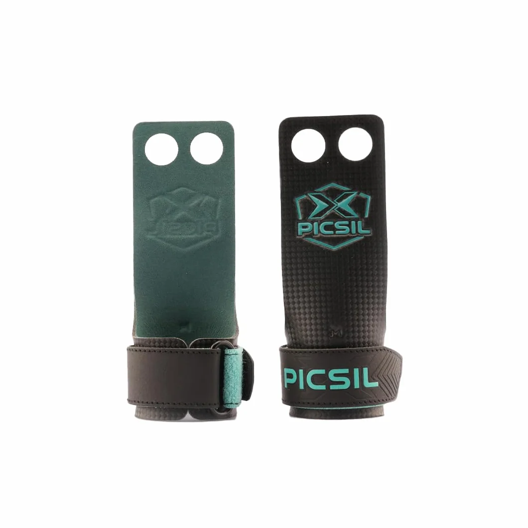 PICSIL Calleras Falcon para Cross Training y Gimnasia, Material de Fibra de Carbono, Uso con Magnesio, Agarre en Todas Superficies y Tipo de Barras (Talla S, 2H)