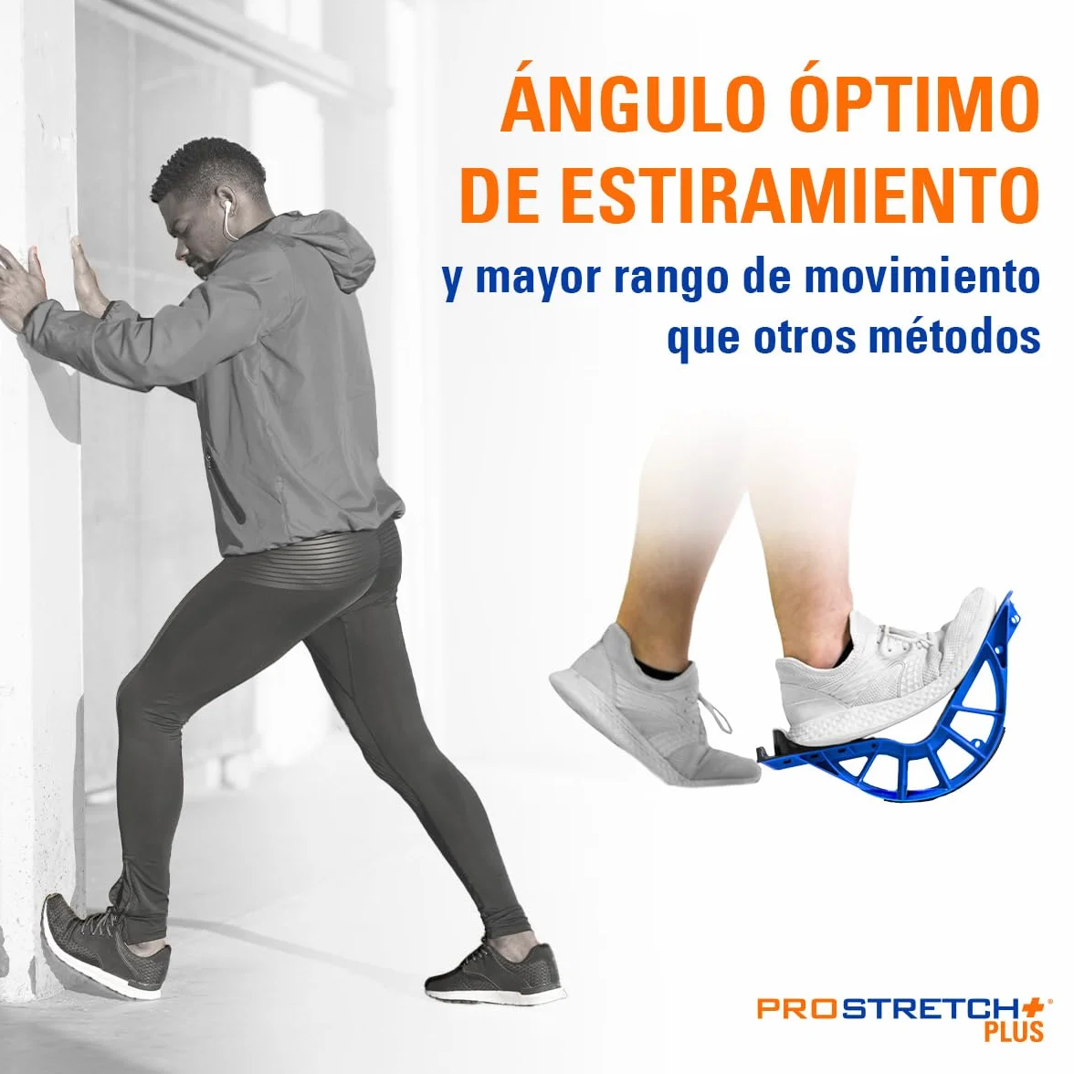 ProStretch – Dispositivo de Estiramiento Plus para Pantorrillas y Pies – Alivia la Fascitis Plantar, Tendinitis del Tendón de Aquiles – Soporte de Pie y Reposapiés Ajustable – Plantar Fasciitis