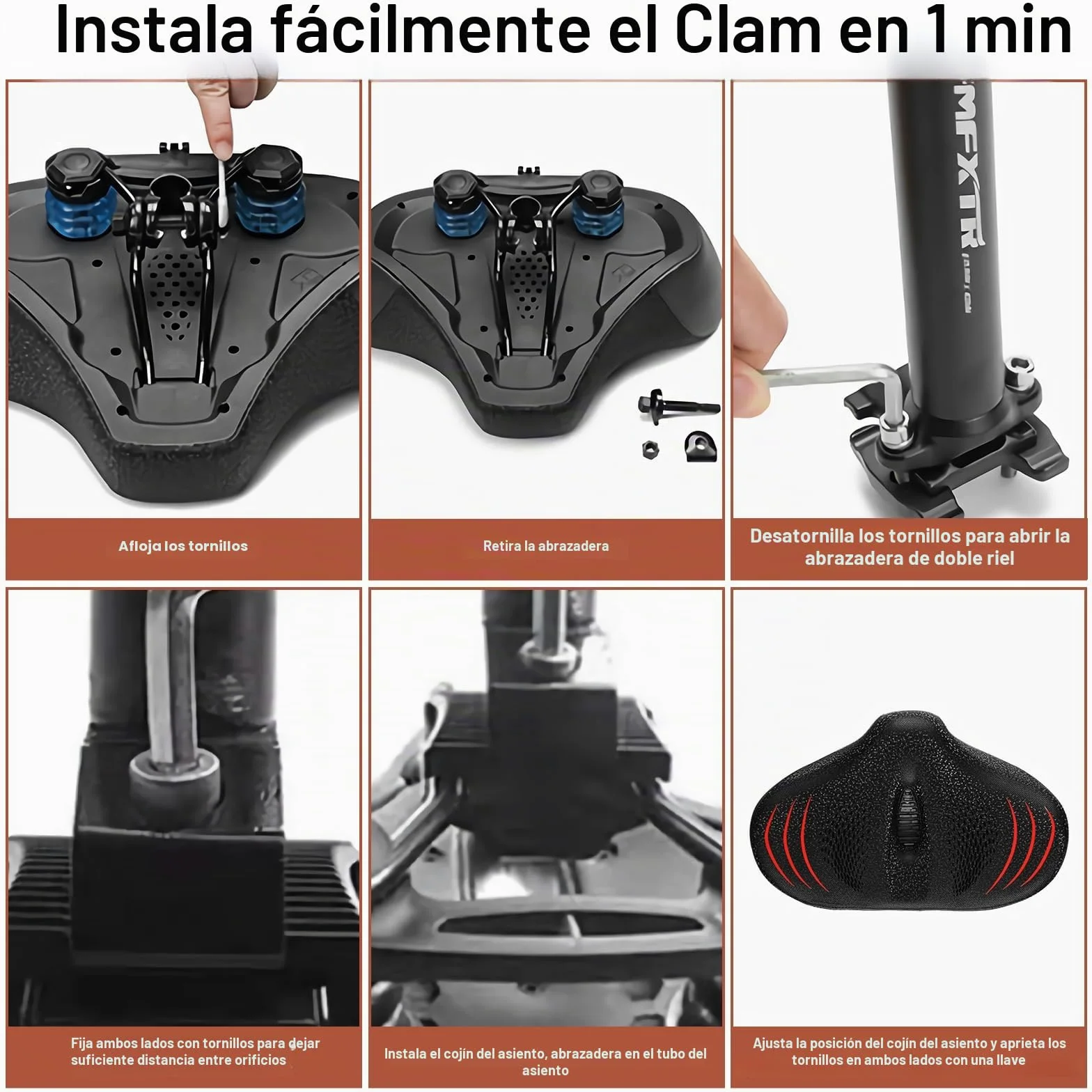 Asiento de Bicicleta de Gran tamaño Mejorado para Hombres y Mujeres, cojín de Asiento de Bicicleta Extra Ancho sin Nariz, Impermeable, cómodo sillín de Bicicleta de Espuma viscoelástica, Apto para