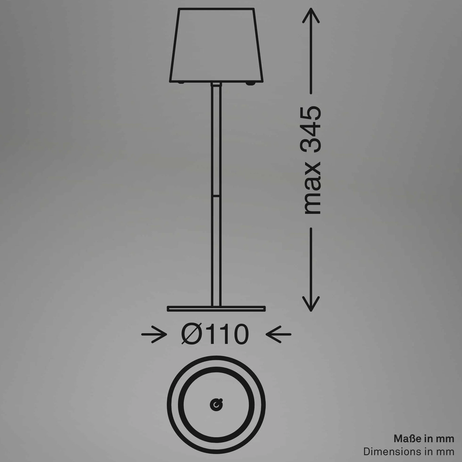 BRILONER Lámpara de mesa LED inalámbrica IP44 con sensor táctil regulable 11x33cm blanco antiguo