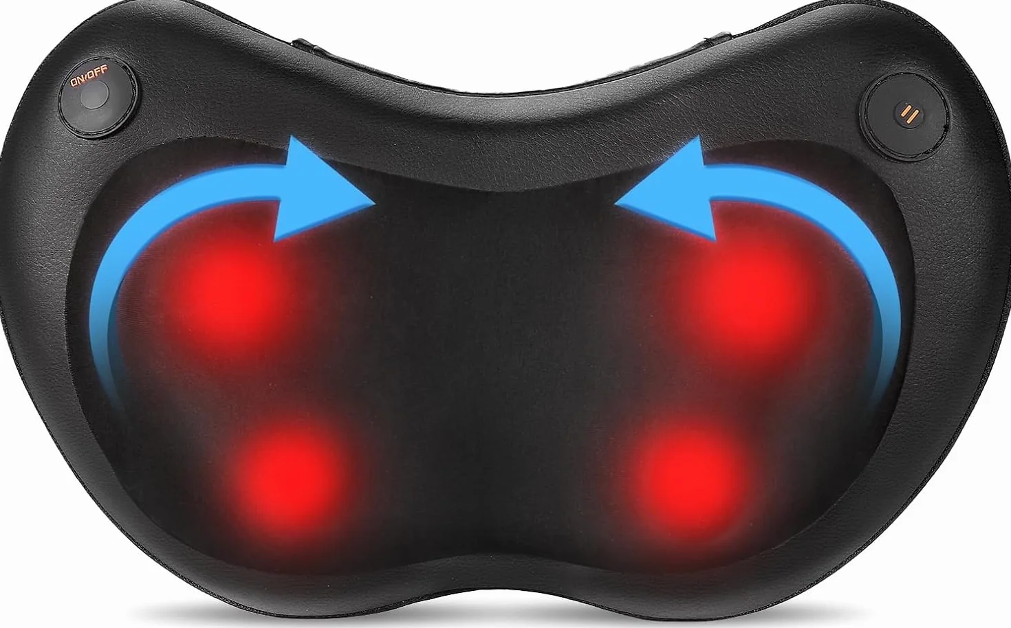 Masajeador Cervical y Espalda, Cojín de Masaje Eléctrico Shiatsu con Calefacción, 4 Rodillos para Cuello