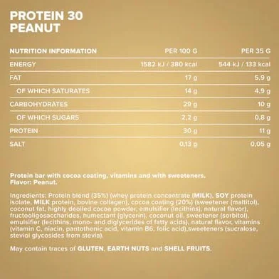 IronMaxx Protein 30 Barritas Altas en Proteína Cacahuete 24 x 35g