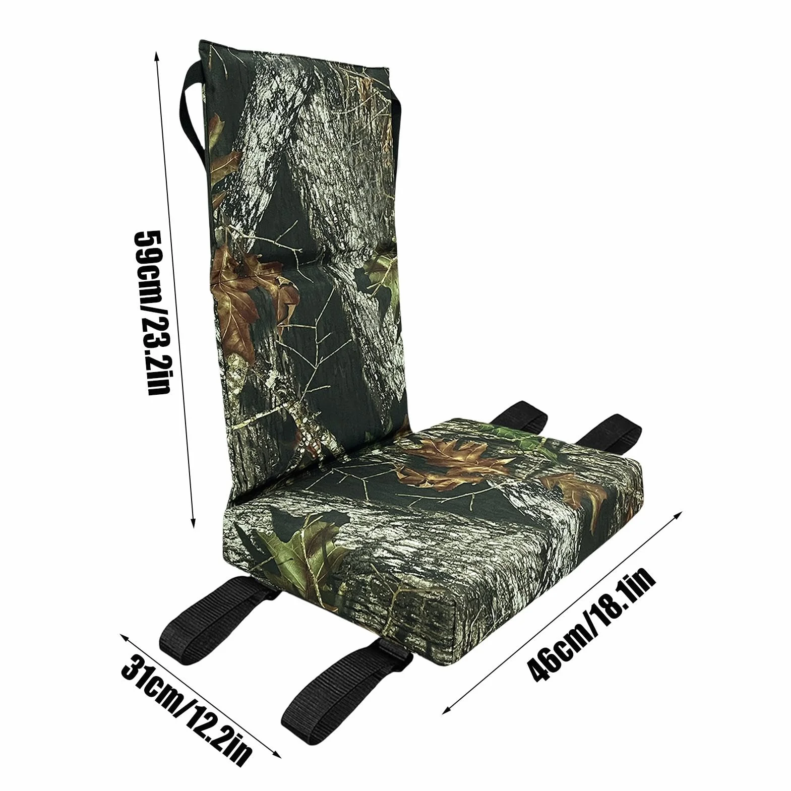 Asiento de soporte para árbol, asiento de repuesto para árbol con respaldo, sentado portátil con hebillas de liberación ajustables, correa de escalada, asiento de árbol impermeable, asientos de árbol