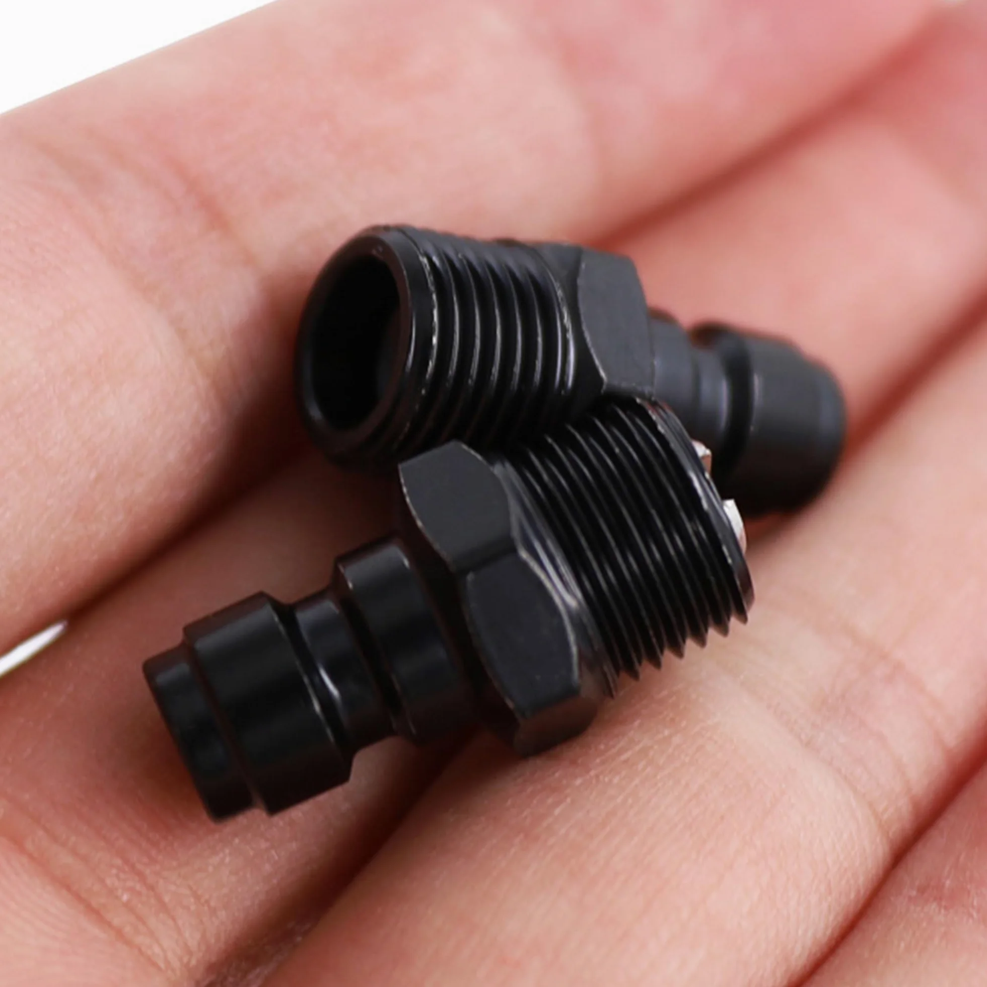 2 adaptadores de rosca macho NPT de 1/8 pulgadas, enchufe de desconexión rápida de 8 mm, accesorios de adaptador Foster PCP Airsoft, cobre chapado en zinc negro