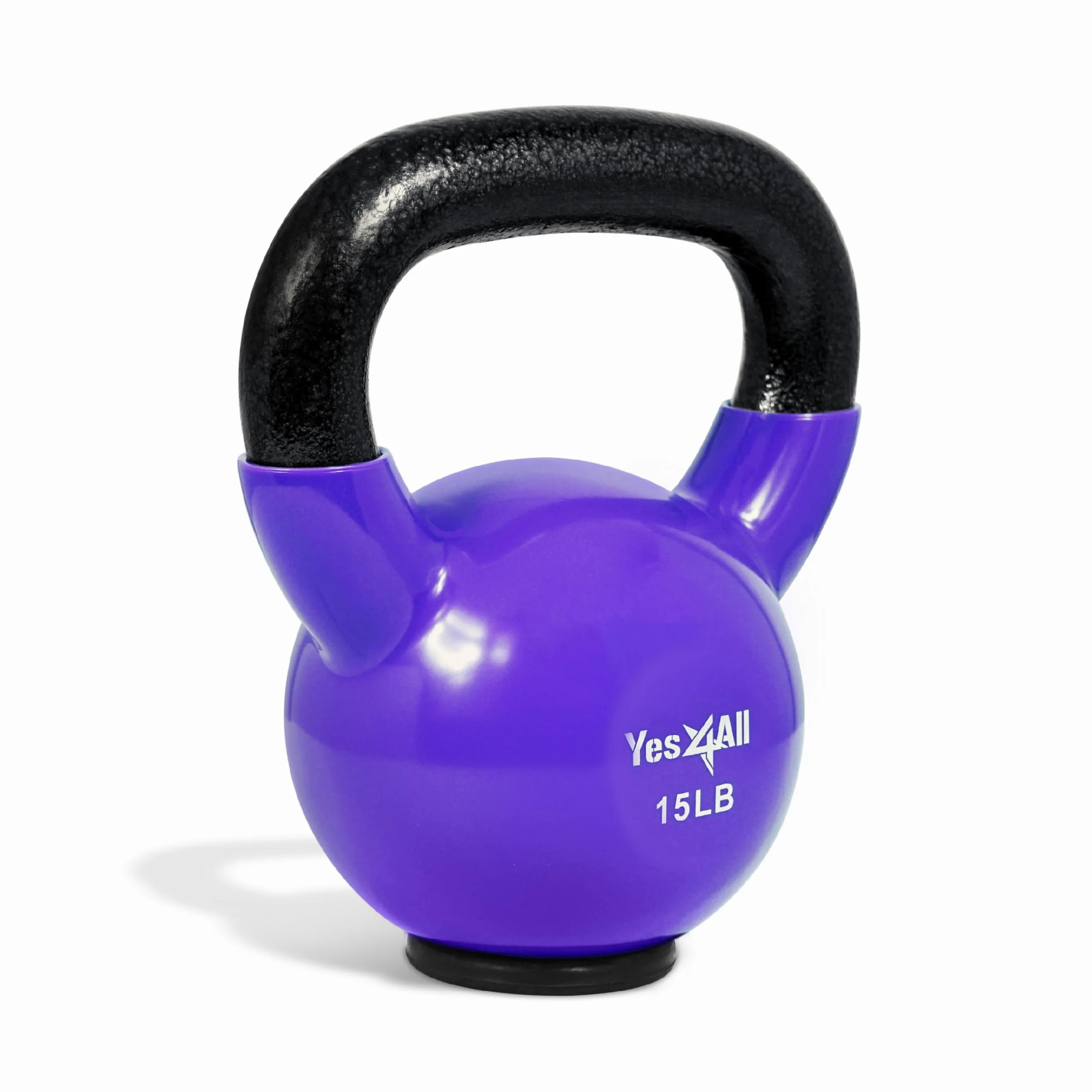 Yes4All 2-20kg Kettlebells de hierro fundido recubierto de vinilo con base de goma protectora