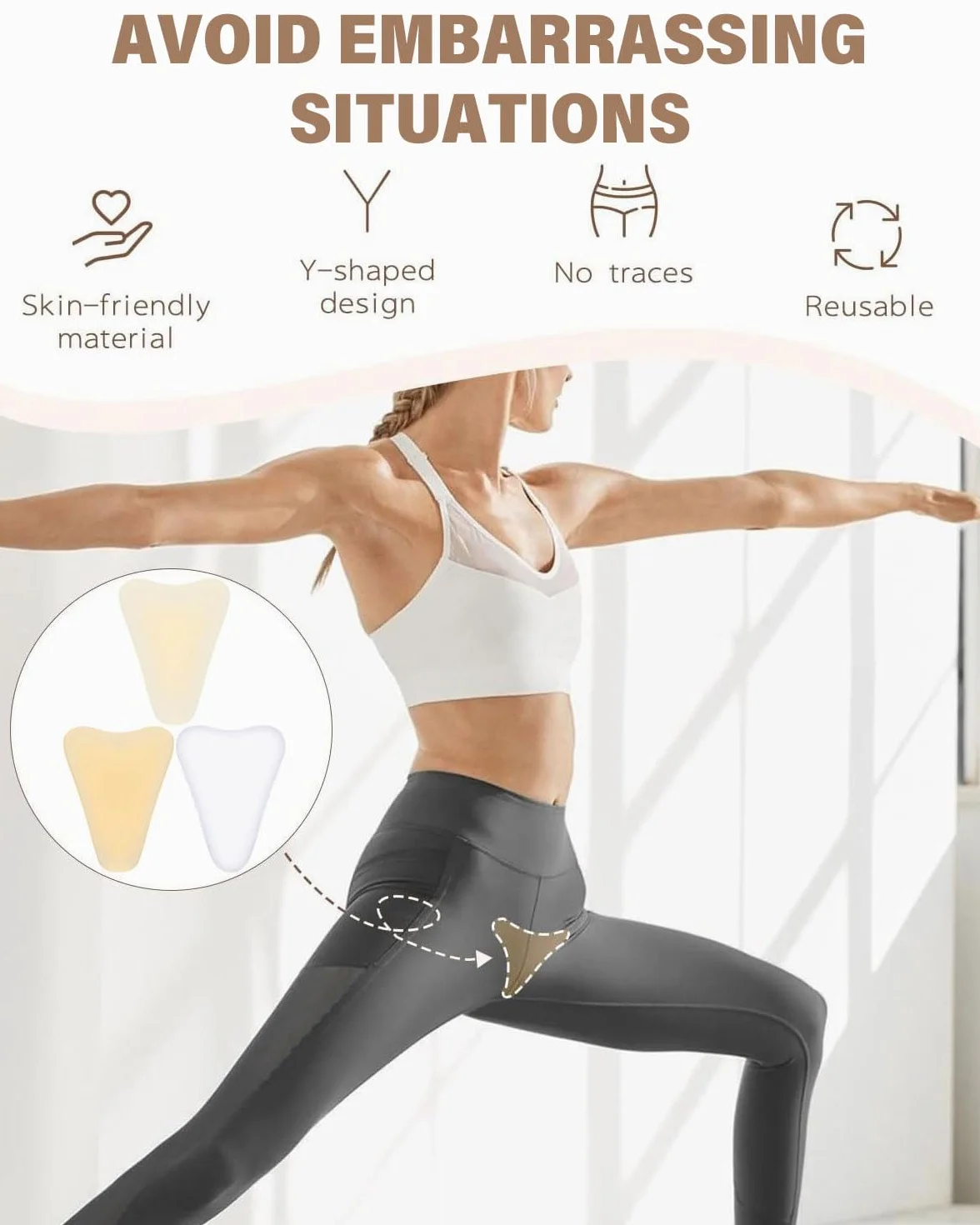 Cameltoe Corrector per Dita dei Piedi in Silicone Riutilizzabile Invisibile per Leggings e Costumi da Bagno