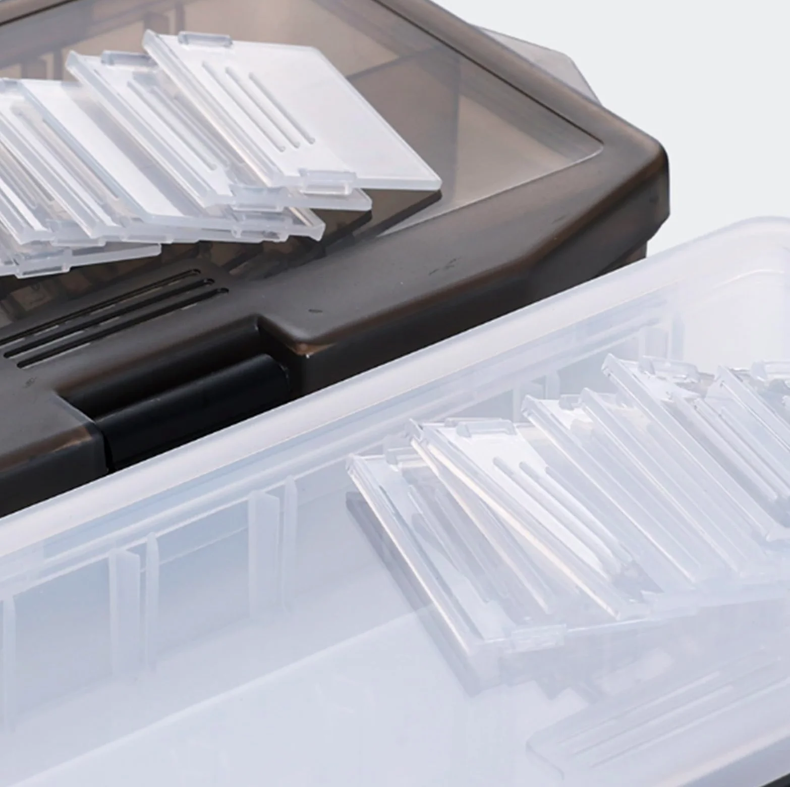 Caja de Almacenamiento de Aparejos Caja De Aparejos, Organizadora Pesca, Bandeja, Almacenamiento Plástico Transparente Con Divisores Fishing Tackle Box
