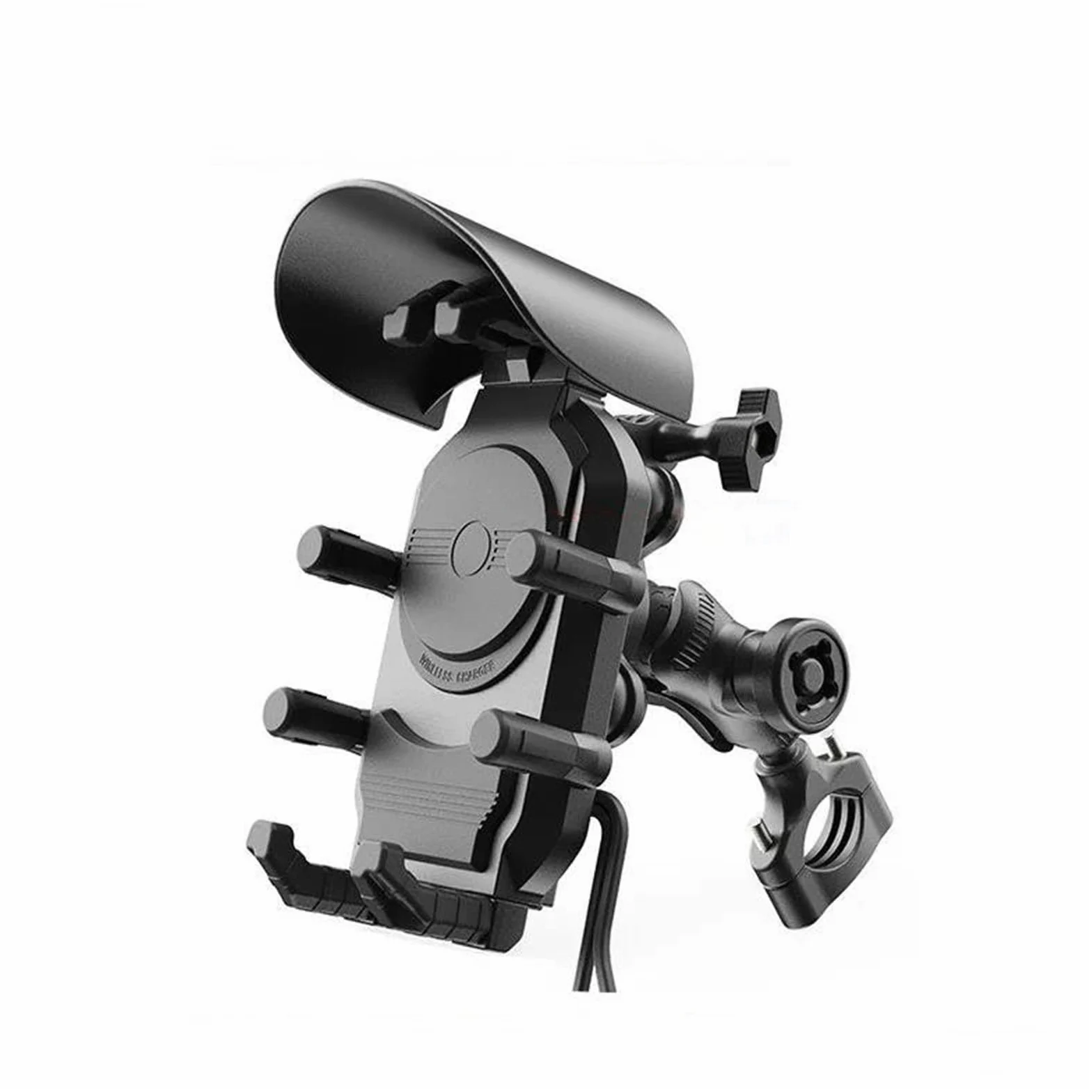 Soporte de navegación Soporte De Navegación para Motocicleta para Moto Scooter | Cargador inalámbrico 15W, soporte teléfono motocicleta a prueba golpes, USB 18W y carga rápida tipo C de 30W