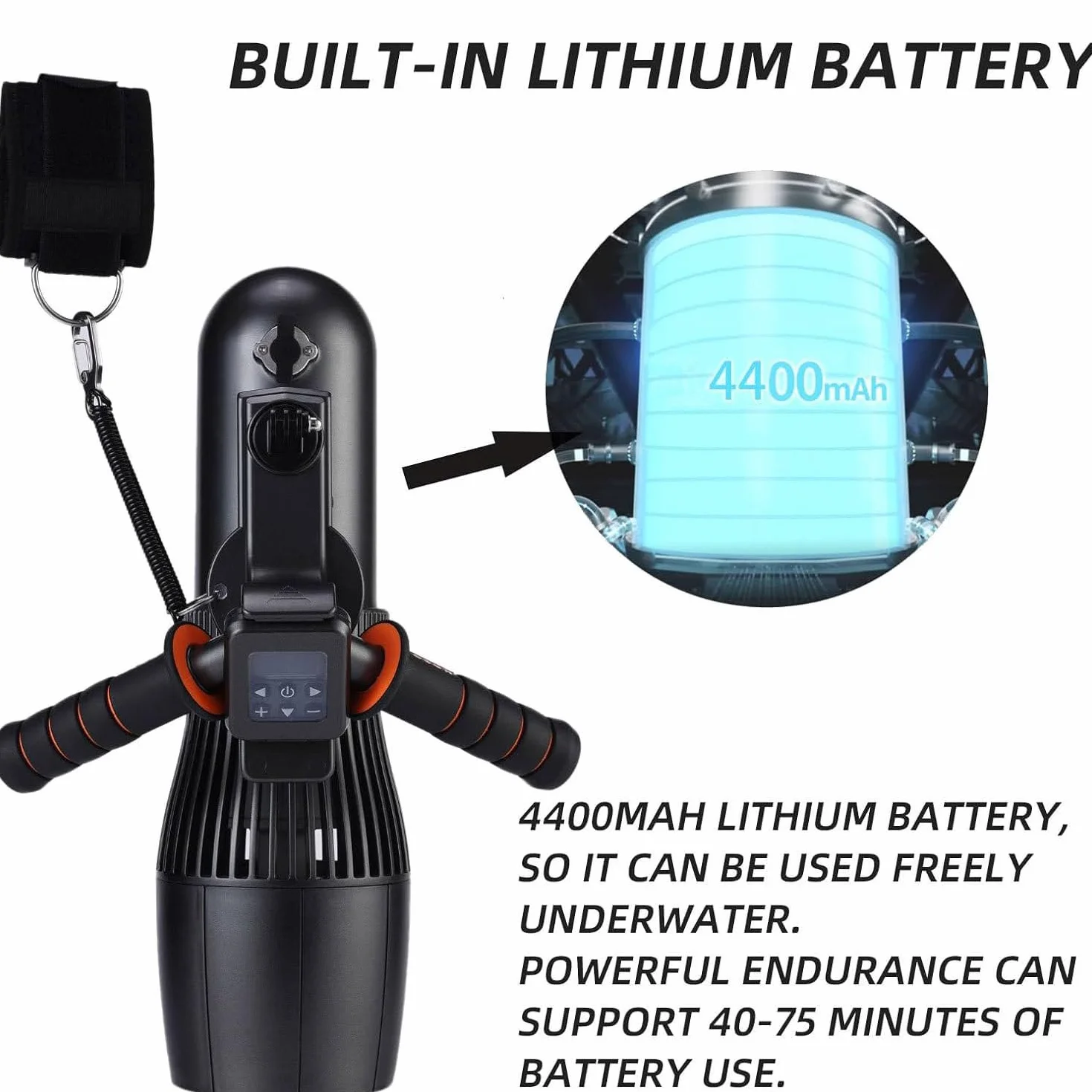 Scooter Submarino, Refuerzo Submarino de 500 W, Velocidad de 2 M/S, batería de Litio, Material de aleación de Aluminio, propulsores de Doble hélice portátiles para bucear, Nadar,4400mAh