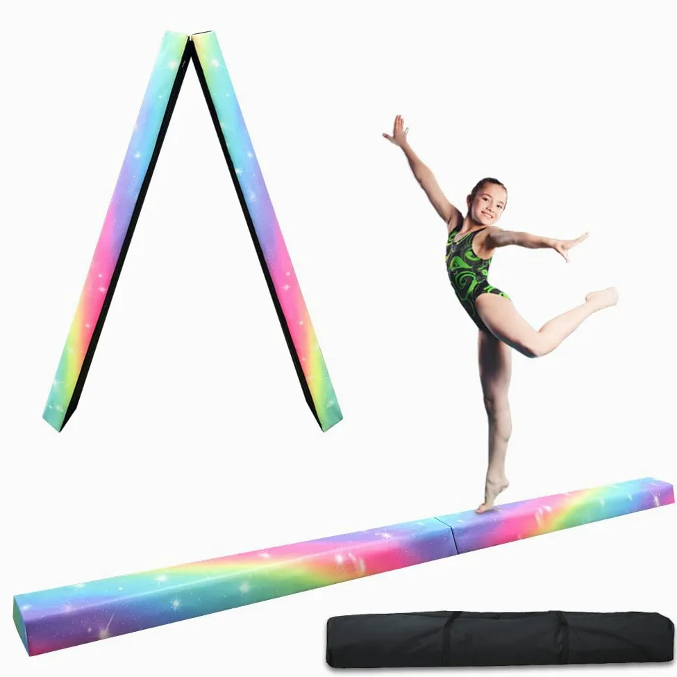 HomeSun Barra de equilibrio plegable de 240 cm, barra de equilibrio, barra de equilibrio, barra de gimnasia, ejercicio, fitness, entrenamiento, gimnasia para el hogar