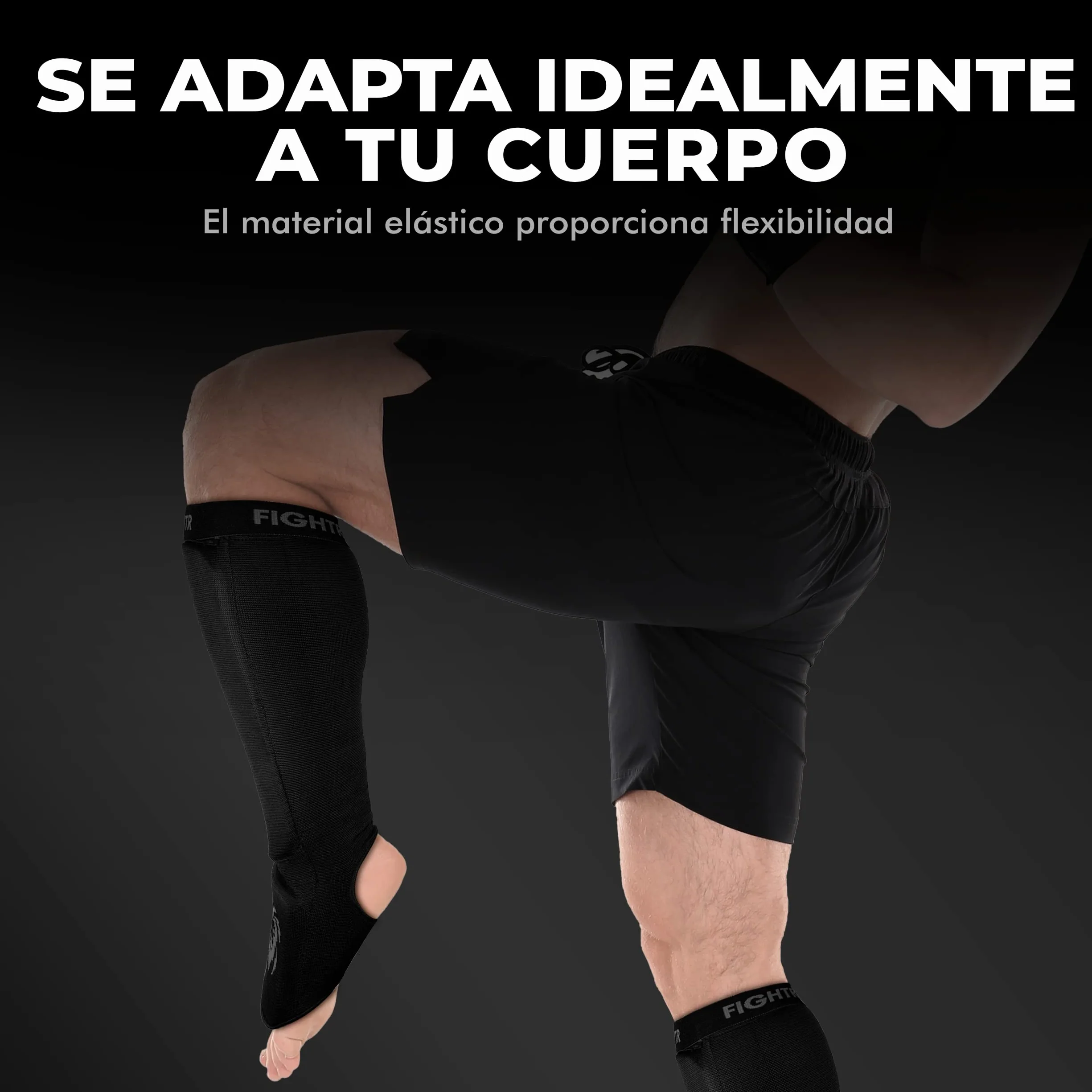 FIGHTR® Espinilleras - con Ajuste Acolchado Ideal | Espinilleras para Patadas en Kickboxing, MMA, Muay Thai y Otras Artes Marciales