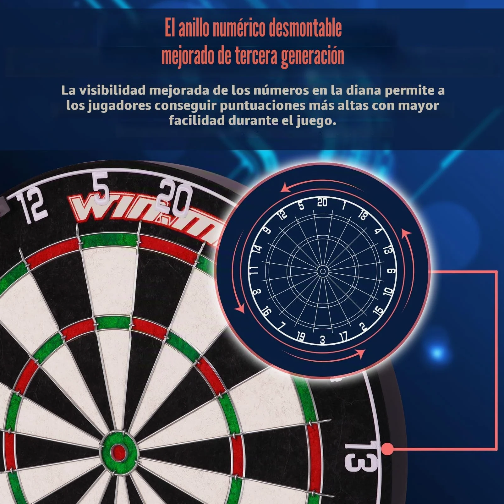 Diana de Dardos para Adultos Con Punta de Acero - 12 Dardos Con Punta de Metal Incluidos