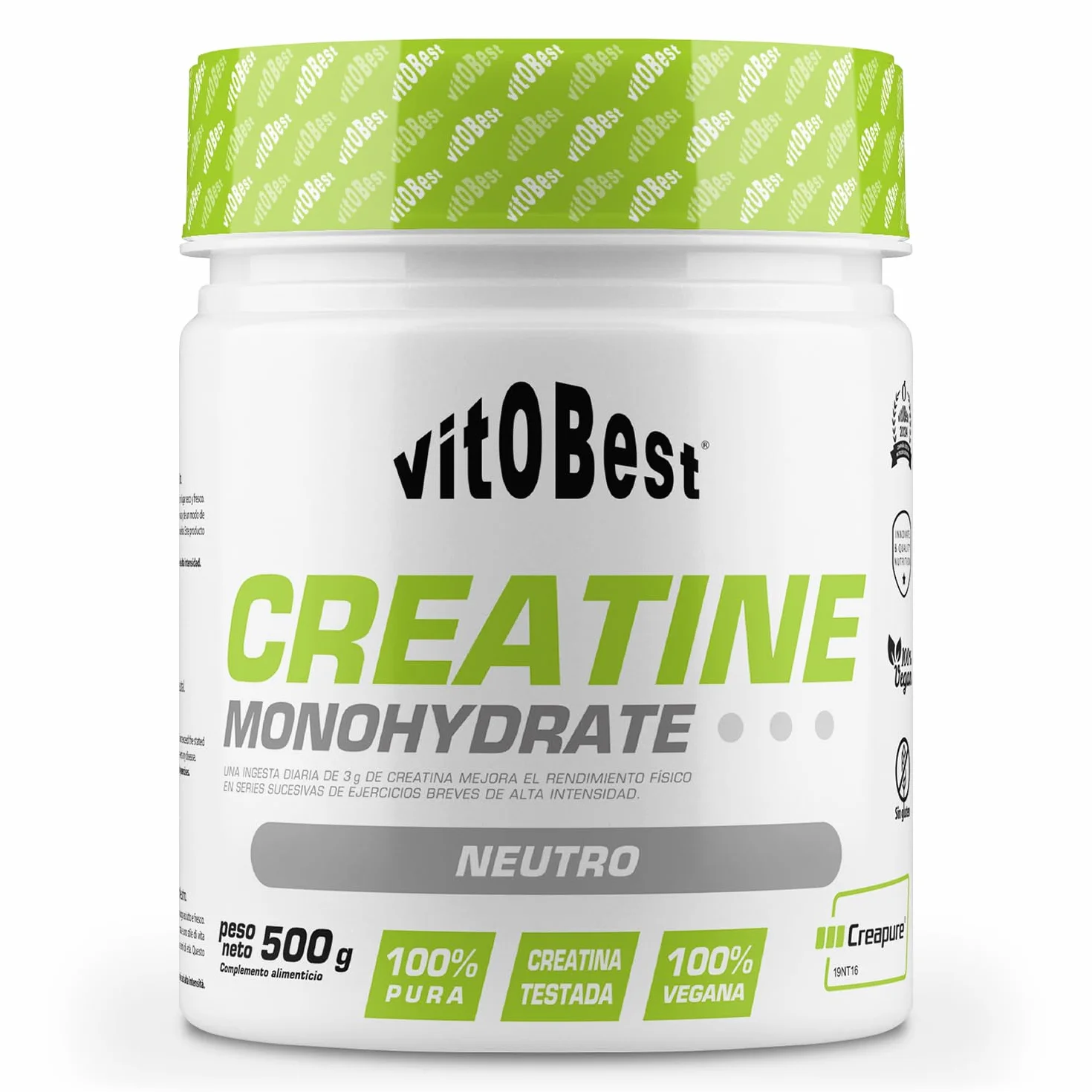 VITOBEST Creatina Monohidrato Creapure 500 g Sabor Neutro